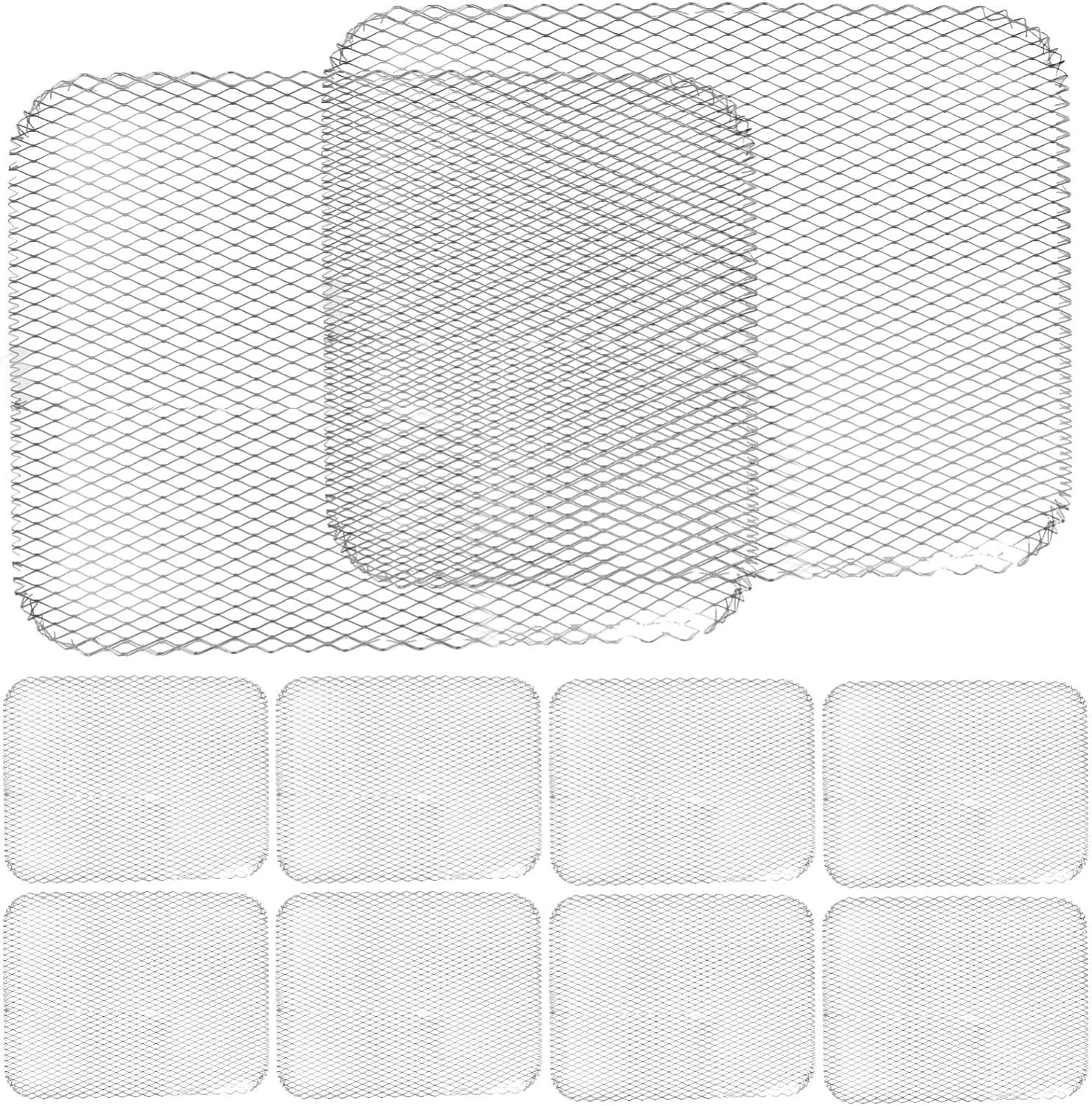 Milisten 10pcs Disposable Aluminum Mats Grill Toppers for Outdoor Cooking Mesh Liners for Easy Cleanup and Even Distribution