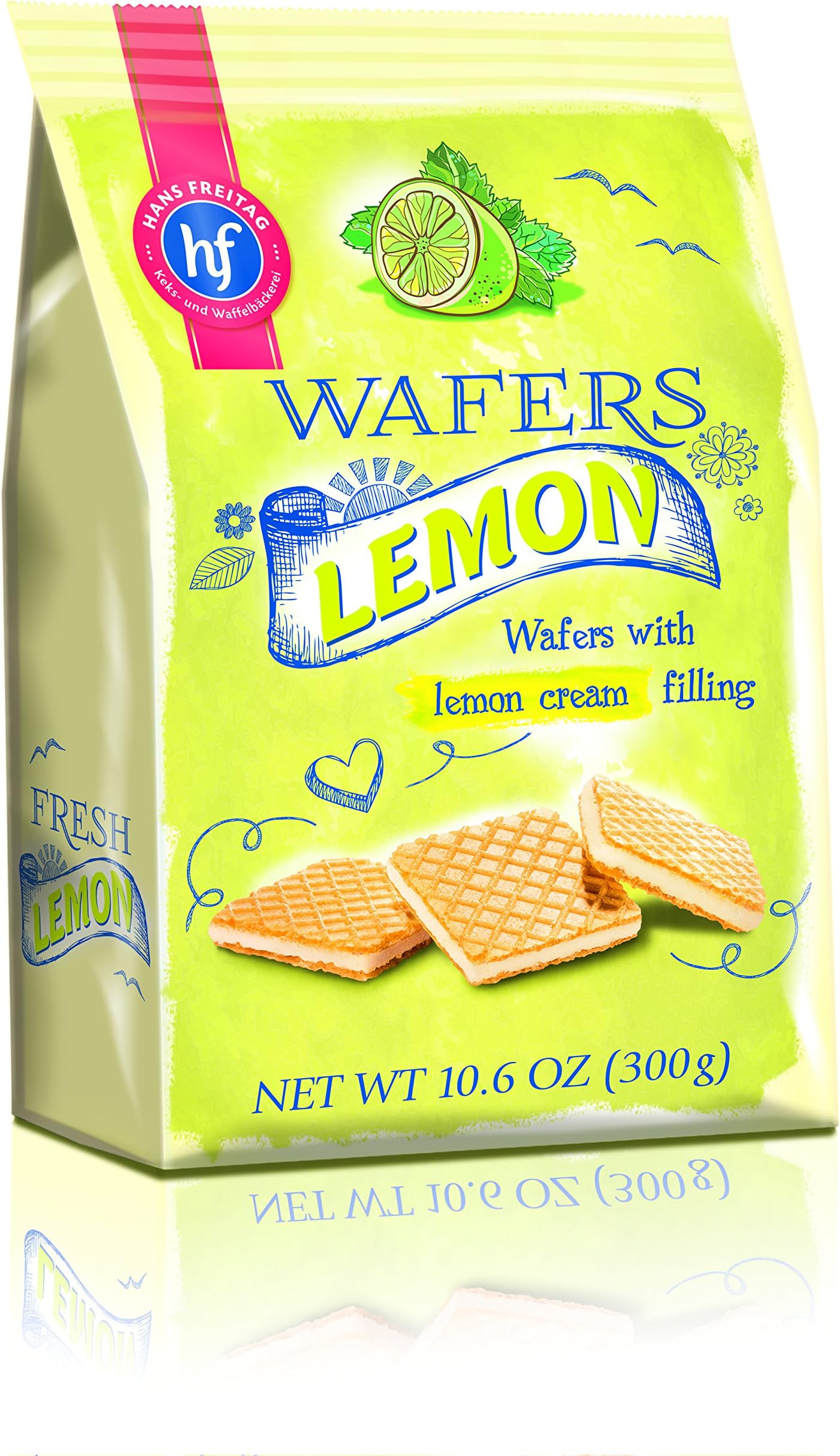 Hans Freitag Wafers, Lemon, 10.6 Oz (Pack Of 12)