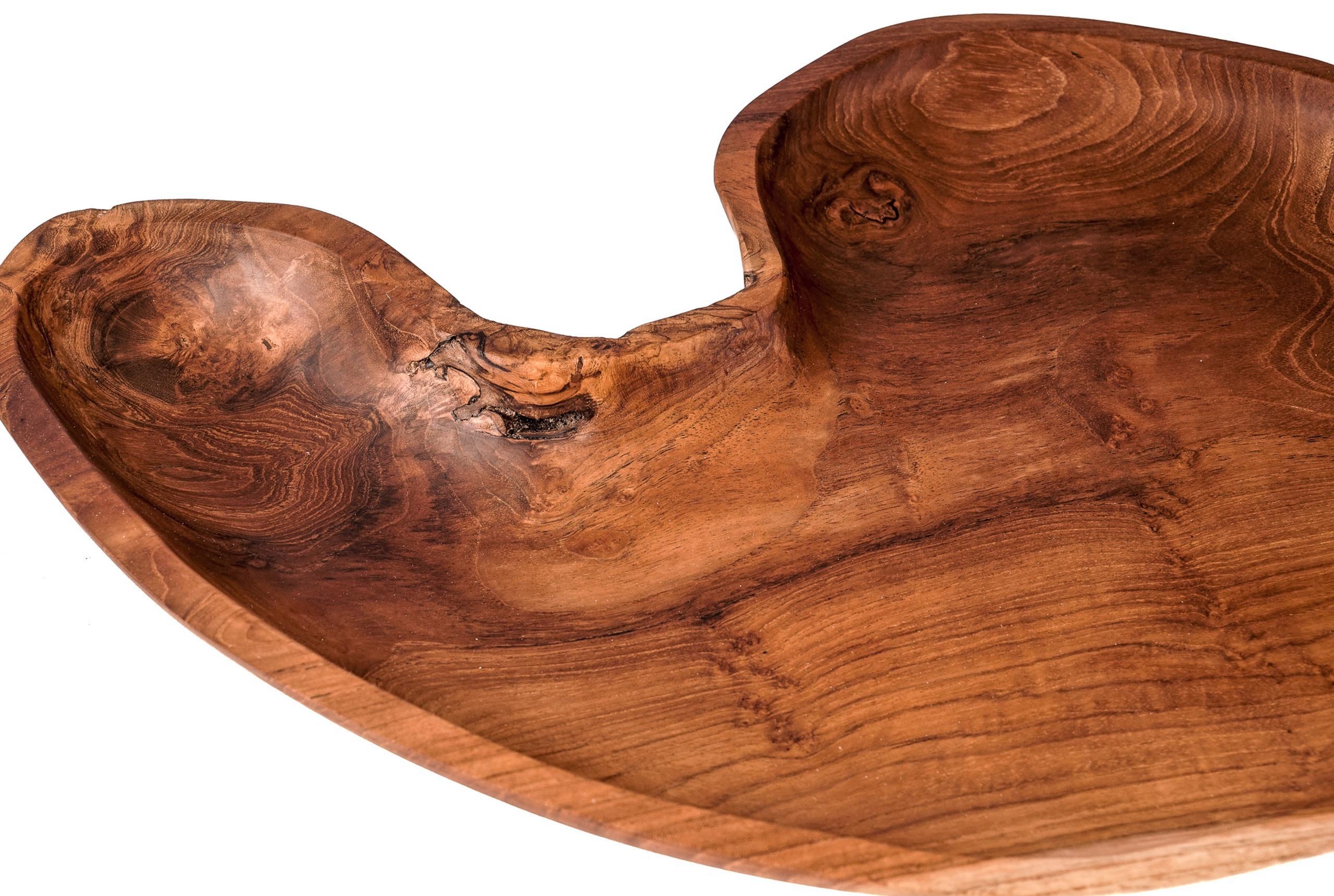 Windalf Große Servierplatte 56 cm Buffet Teakwurzel Holz