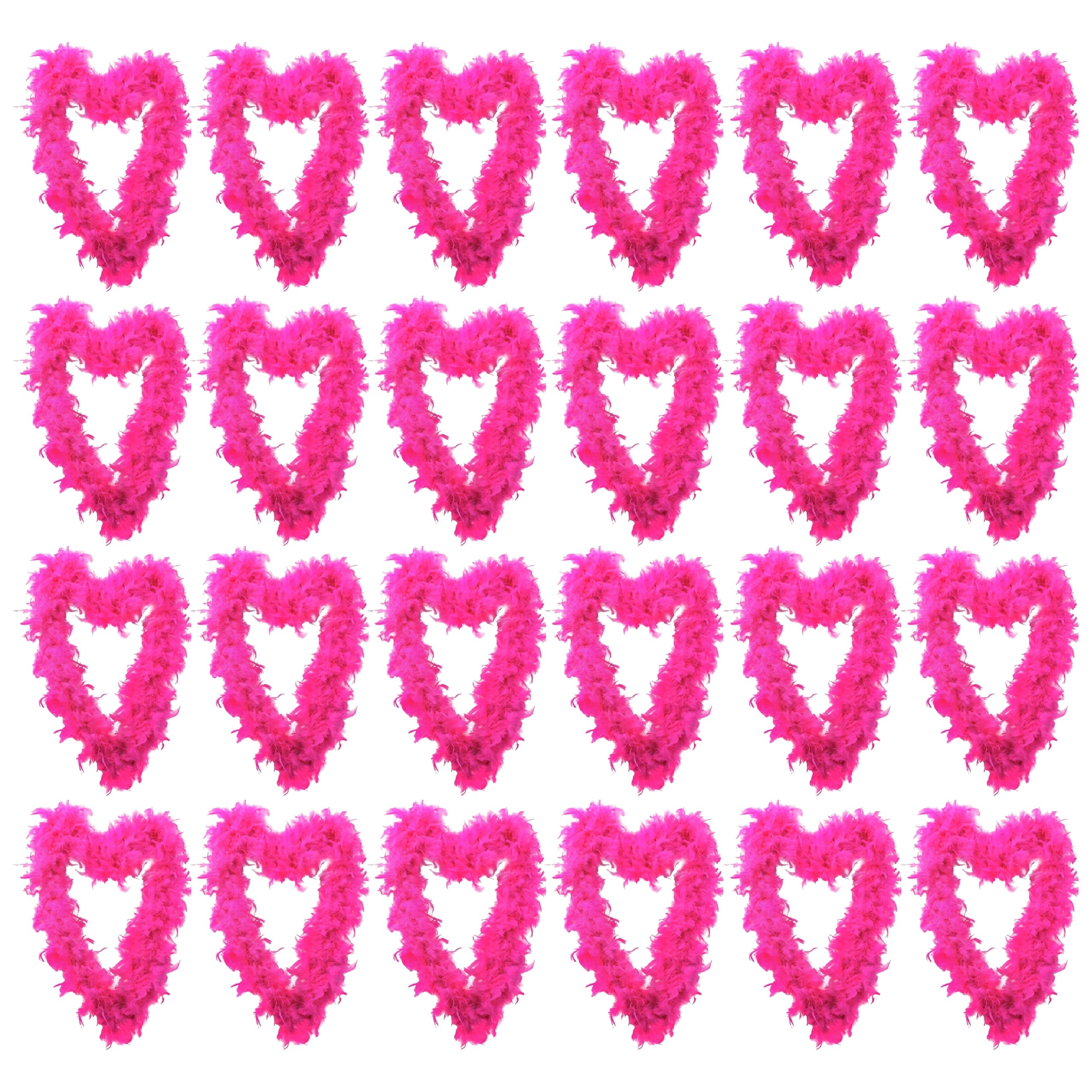 Hot Pink Feather Boa Accessory - Pack of 24-180cm Long 80g Feather Boa - Stag Do Hen Party Fancy Dress Costume Accessory