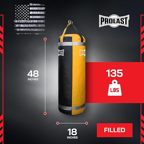 Miniatura 4 de PROLAST Saco de boxeo pesado de 4 pies XL de 135 libras para adultos, boxeo, artes marciales, Muay Thai, equipo de entrenamiento de fuerza, logotipo