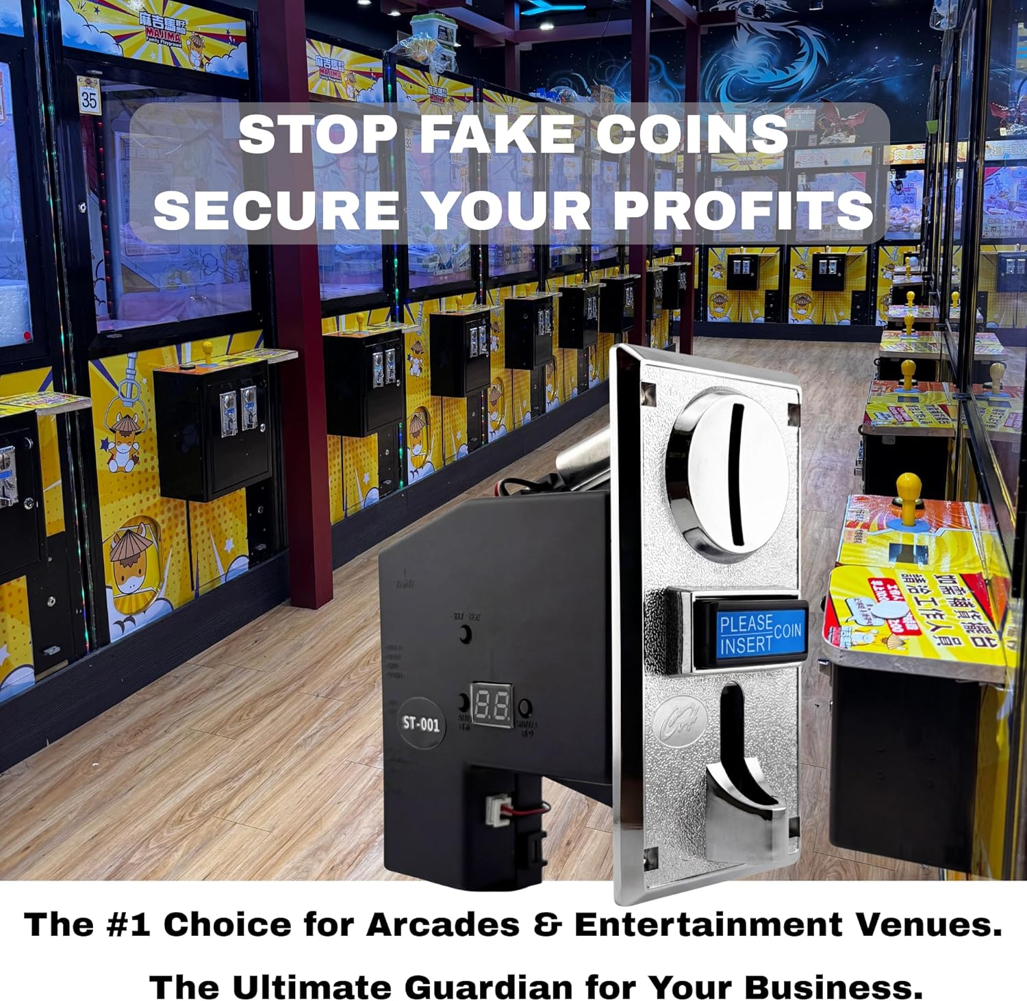 Sintron ST-001 Advanced 8-Channel Coin Acceptor Validator - Programmable Multi-Coin Selector for Automation Systems, Vending, Massage Chairs, Arcade & DIY - Works with Arduino (Pulse/Serial)