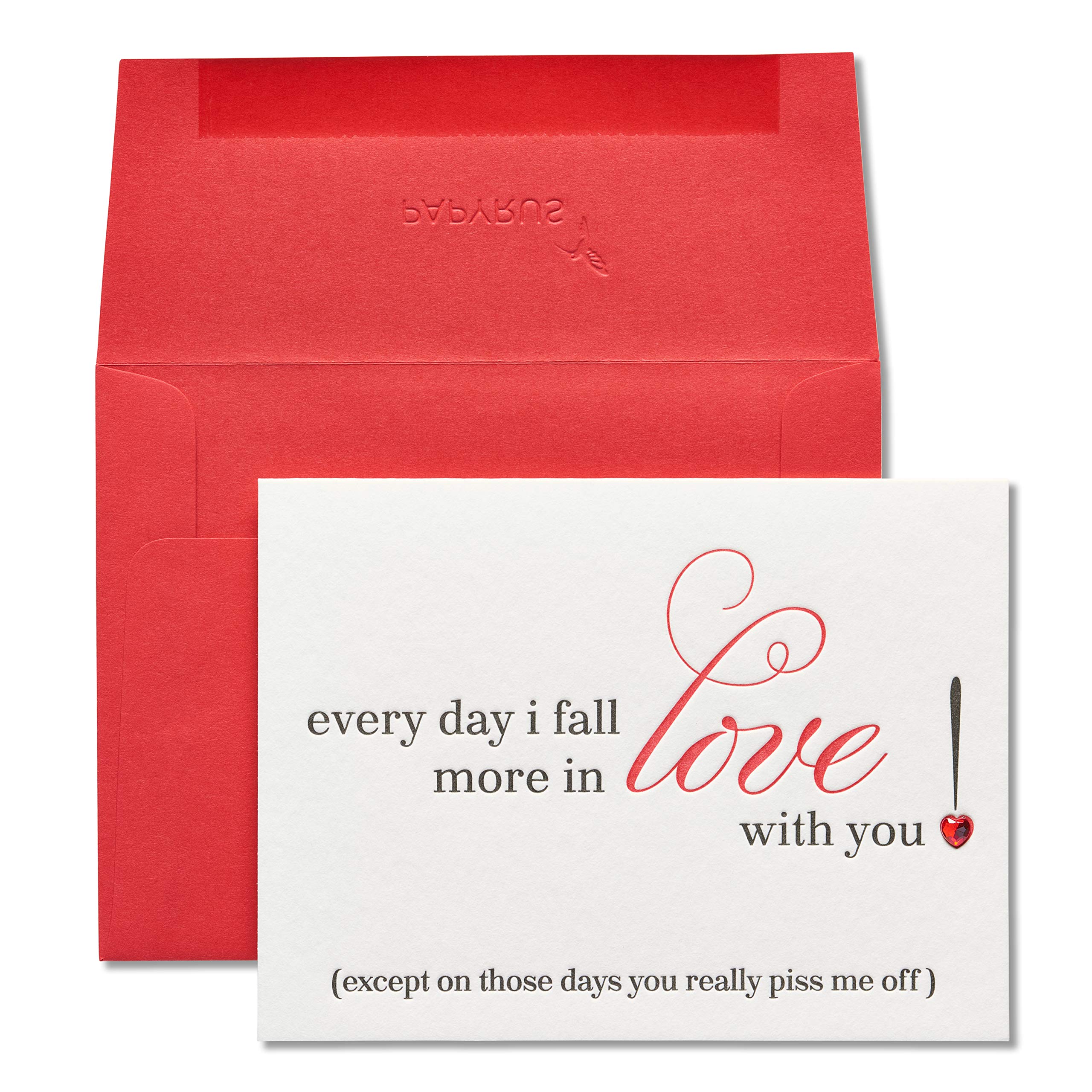 Papyrus Funny Anniversary Card (Fall More in Love)