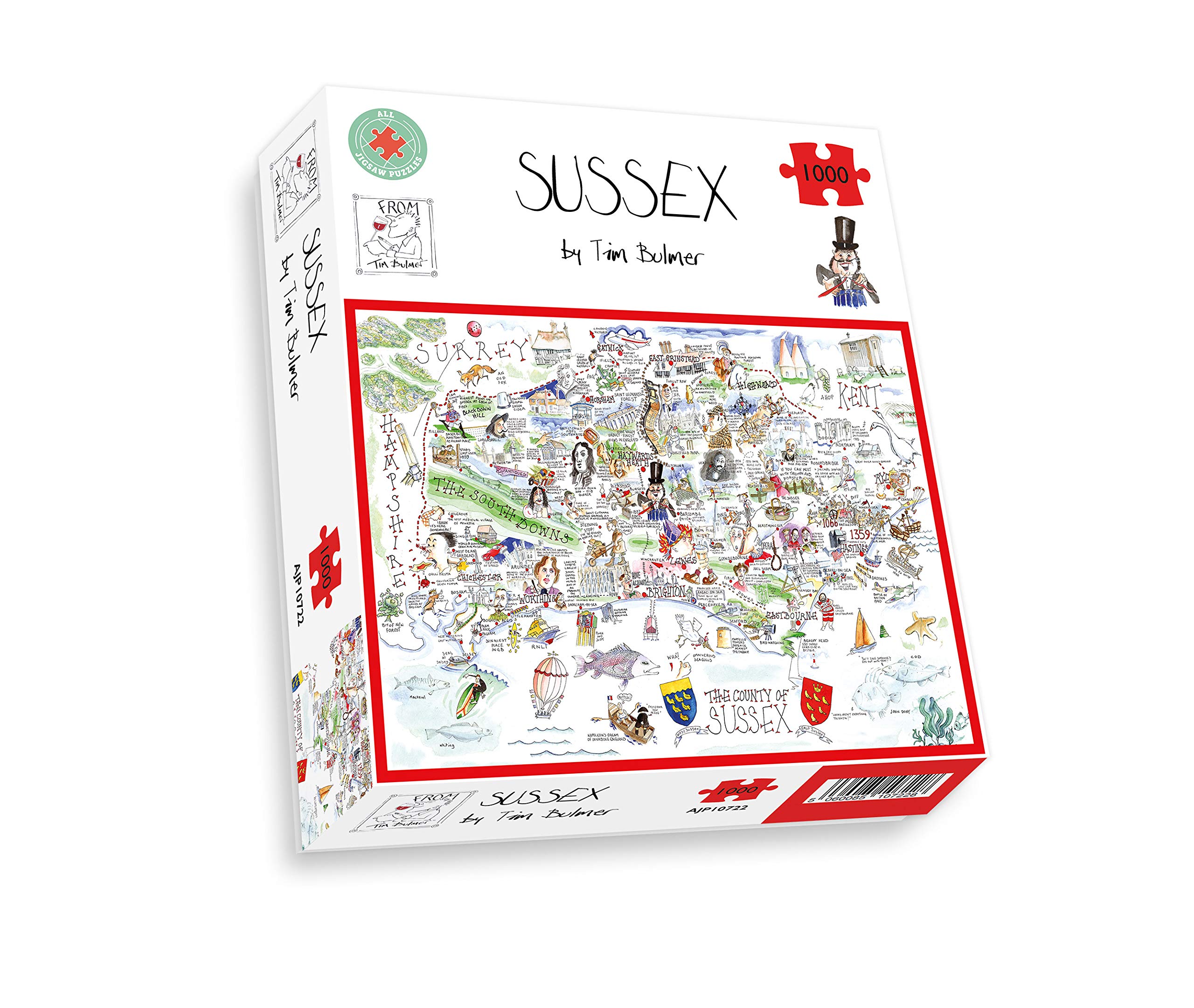 1000 Teile Puzzle – Lustige Karte Von Hampshire Von Tim Bulmer