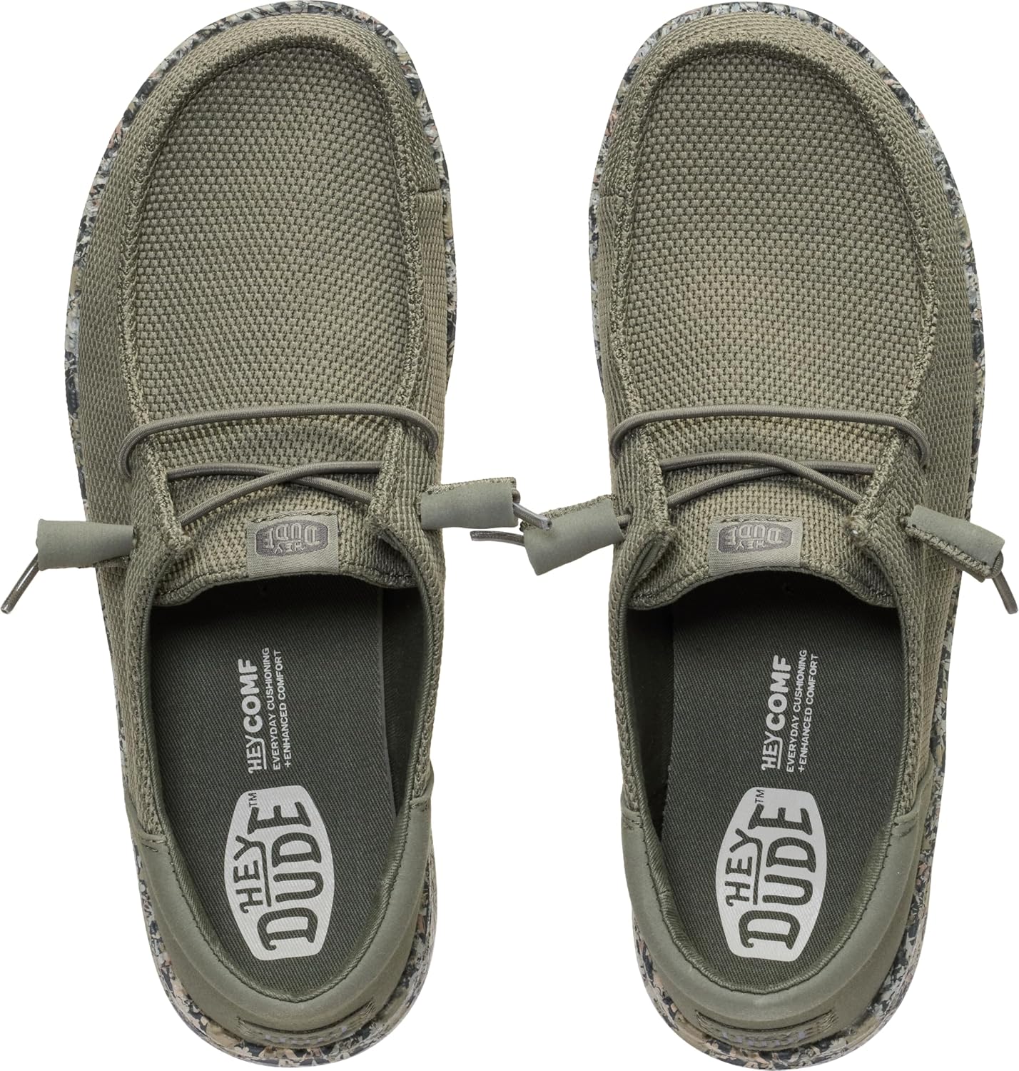 HEYDUDE Women's Wendy Funk Mesh Field Camo Slip On Loafer | Lightweight Easy On Stretch Mesh | Elastic Laces, Flexible Fit