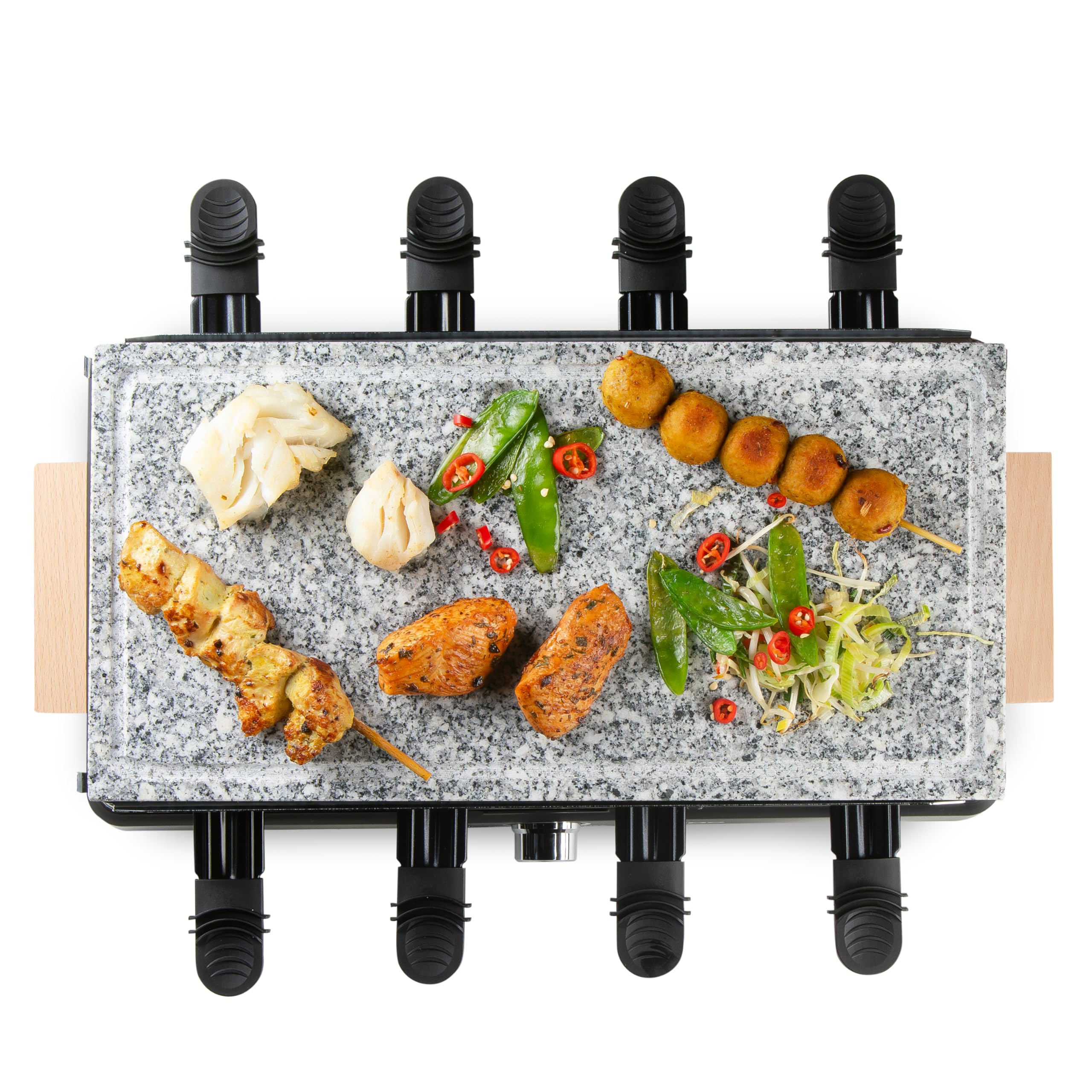 DOMO DO9262G Plancha Électrique pour 8 Personnes – Plaque à rôtir électrique avec Pierre de Cuisson et Plaque de cuisson Grill – Gril électrique Raclette avec Revêtement PFAS Free