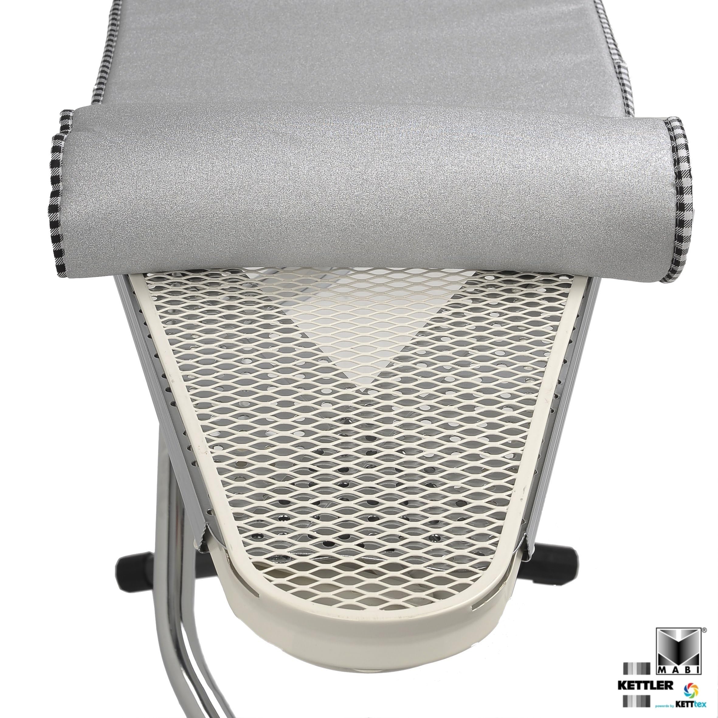 Mabi® 3-702 – 3 Stück KETTtex Alu Bügelbrettbezug 138 x 38 cm− Alu-Gegenbügeleffekt − Stromsparend − Hitzebeständig − Langlebig − Dampfbügelgeeignet – Eingenähtes Elastikband – kein Spannklipp
