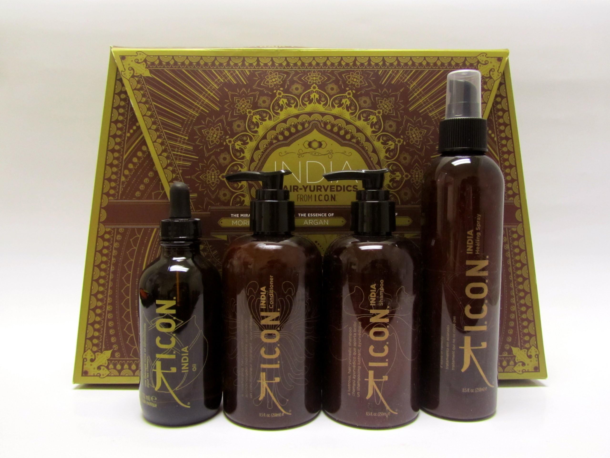 ICON INDIA Hair Care Four Set(India Oil, Shampoo, Conditioner, &Healing Spray)