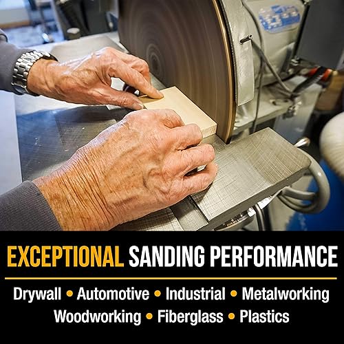 Miniatura 6 de Dura-Gold Discos de lija de alta calidad de 12 pulgadas, grano 240 (caja de 5), discos de papel de lija con adhesivo autoadhesivo PSA, abrasivo de