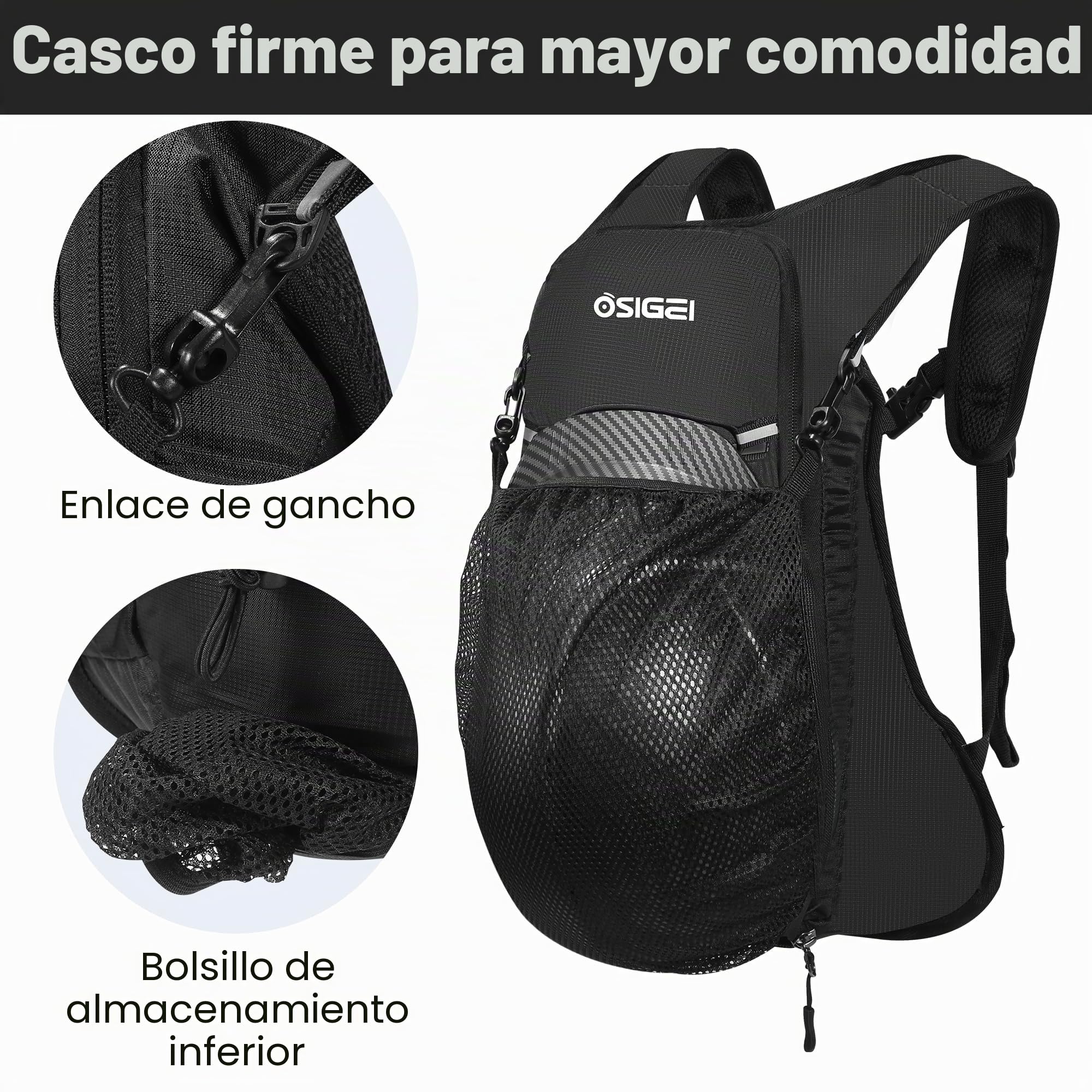 Mochila de Bicicleta Ultraligera con Red para Casco, Mochila de hidratación, Impermeable, para Senderismo, Escalada, Ciclismo, Correr, Camping, Mochila Deportiva Ultraligera