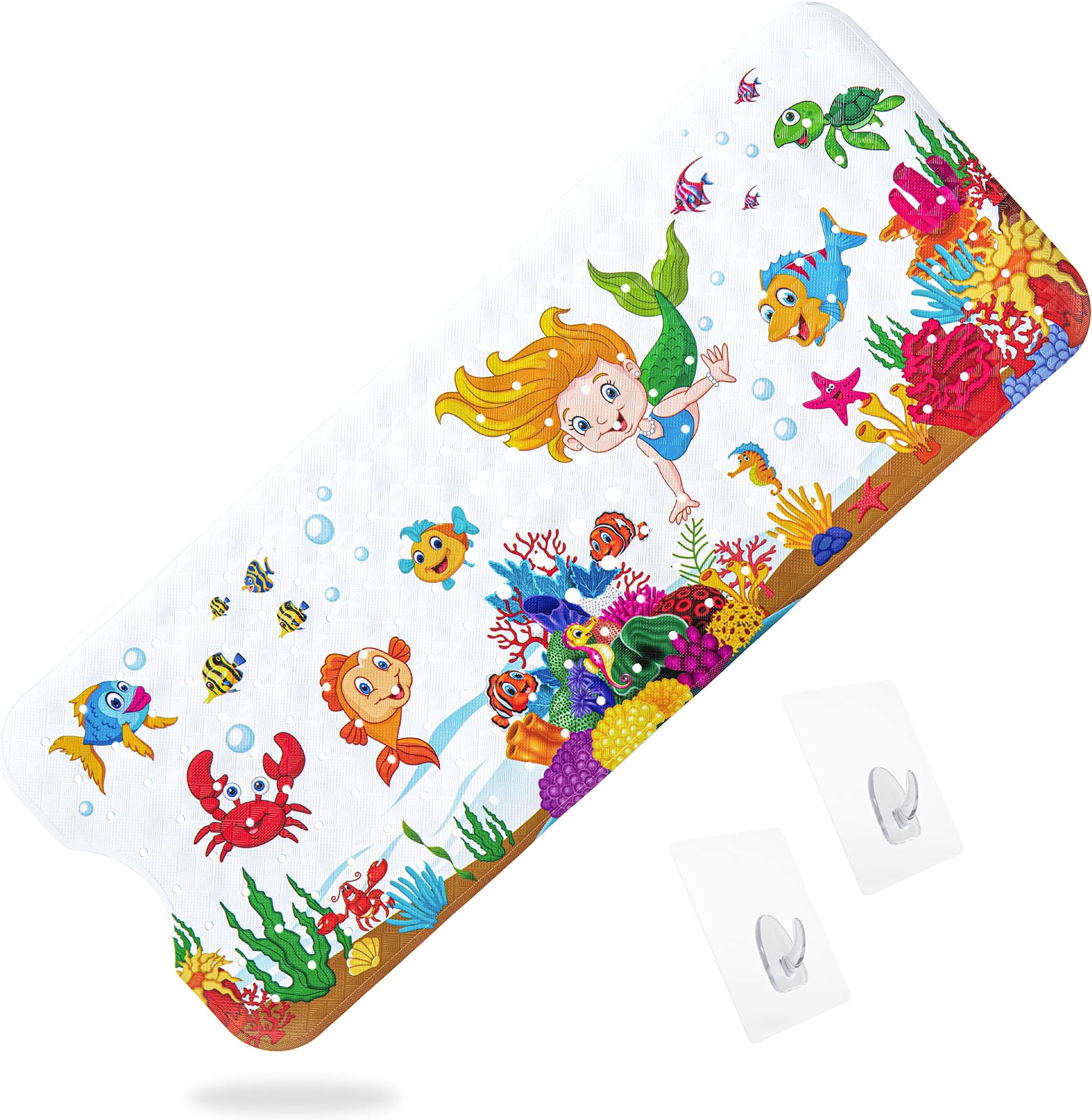 Badewannen Anti-Rutschmatte Mit Saugnäpfen, Eisenbahn-Design, 38,1 X 68,6 Cm – Für Baby, Kinder, Erwachsene, Wasserdicht