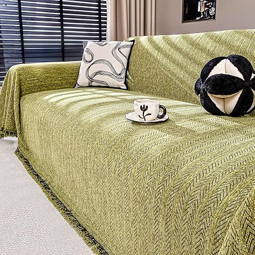 Nobildonna Funda de sofá lavable de felpilla suave y gruesa con borla, funda impermeable para sofá de 2 a 3 cojines, sofá seccional, protector de