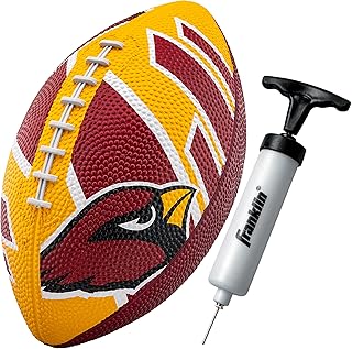 Franklin Sports NFL Arizona Cardinals Football - Youth Football - Mini 8.5" Rubber Football - Perfect for Kids - Team Logos and Colors!, Gray, 70153F11Z