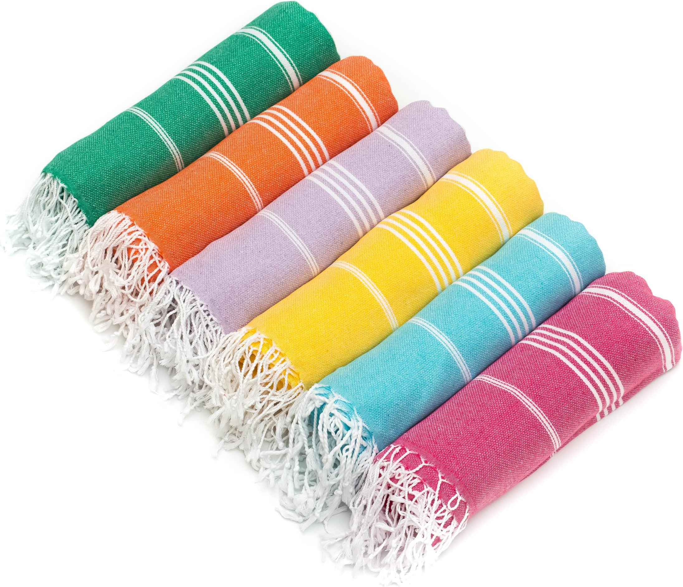 - Pack of 6 Beach Towels,%100 Cotton, Turkish Bath Towel Set, Lightweight, Quick-Dry, Super Absorbent |Extra Large 72 x 40''| Sand Free, Turkish Beach Towel, Oversized & Compact Travel Towels