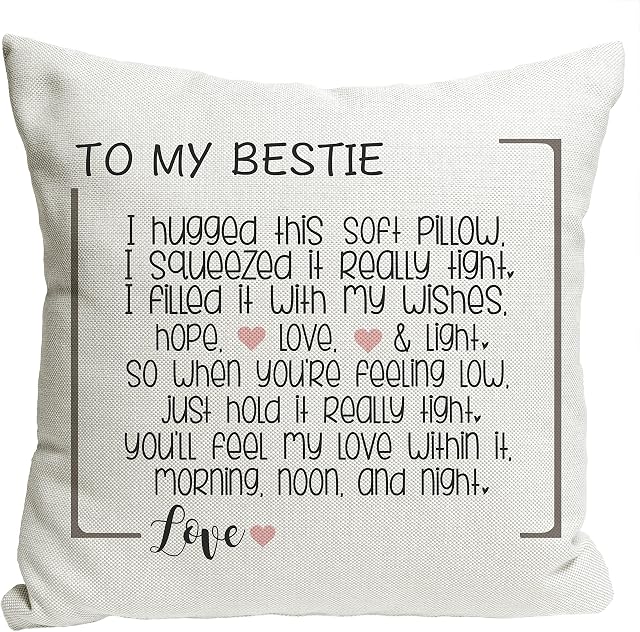Bestie Gifts to My Bestie Cushion Cover Friendship Gifts for Women Best Friend Birthday Gifts for Women