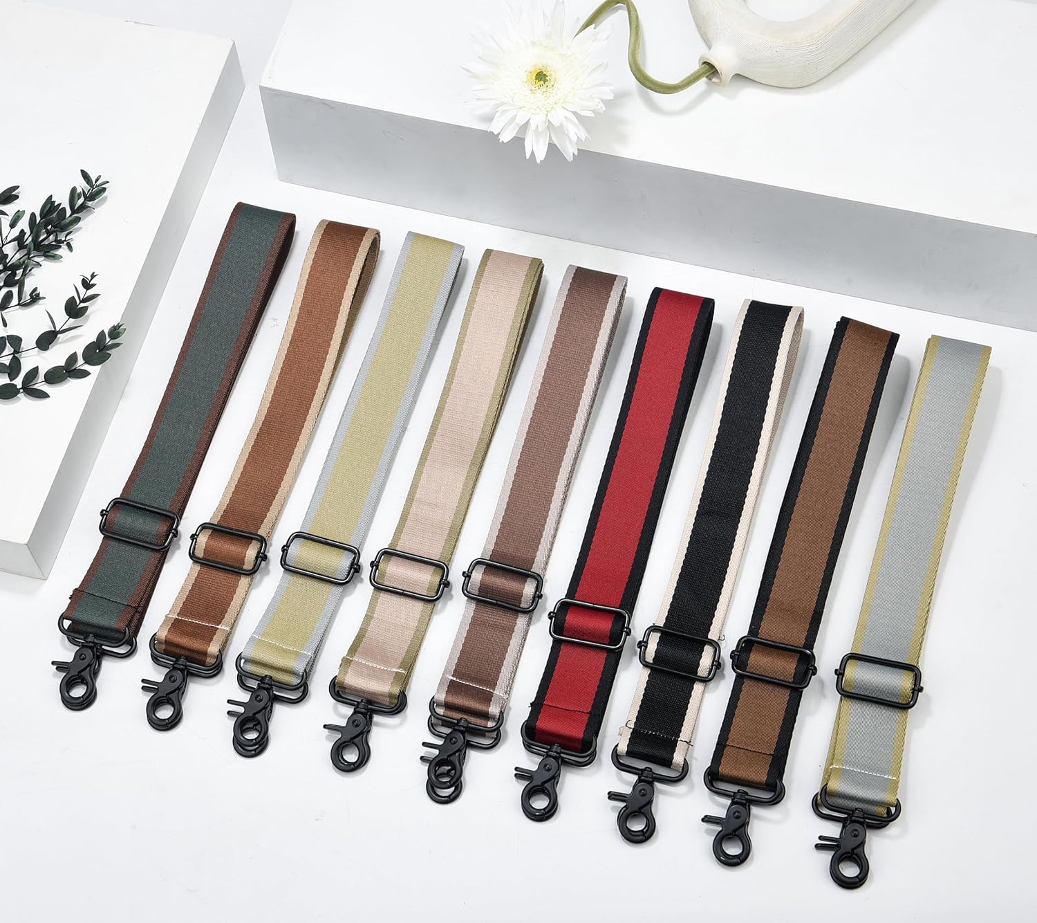 Wide Purse Strap Adjustable Replacement Crossbody Bag Strap Silver Hardware Shoulder Straps - Image 7