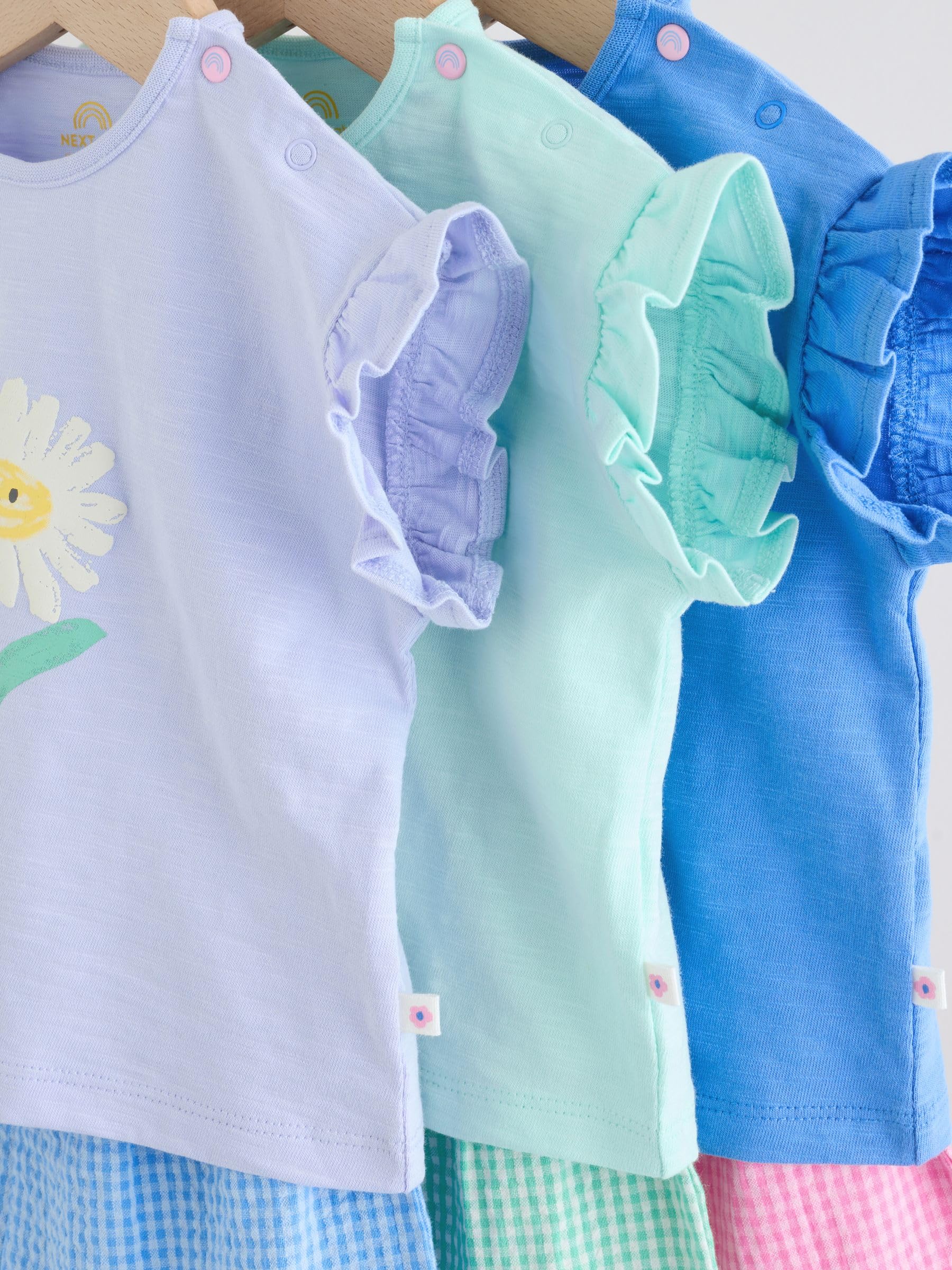 NEXT Baby Mädchen Baby Kurzarm-Oberteil und Shorts, 6-teiliges Set