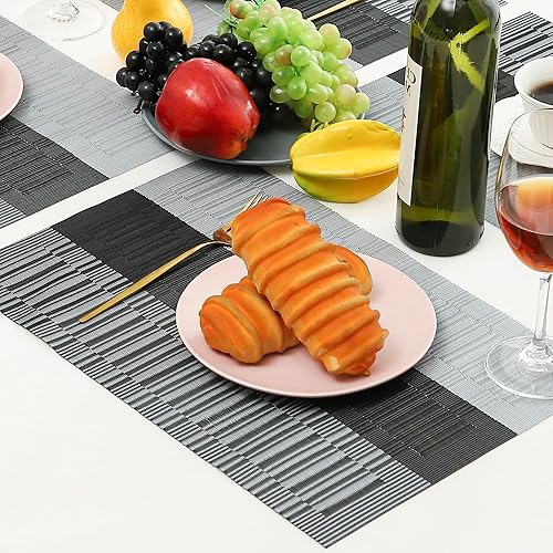 Miniatura 253 de Leetaltree - Manteles individuales, resistentes al calor, antideslizantes, para mesa de comedor, lavables, duraderos, tejido de PVC