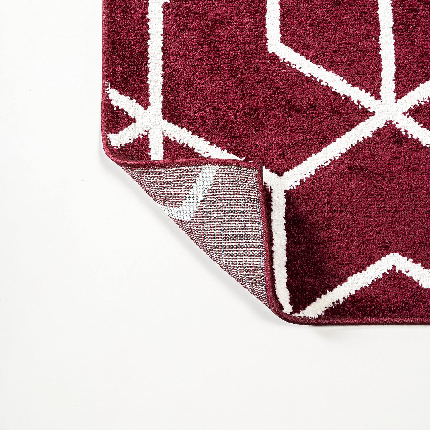 JONATHAN Y Tumbling Blocks Red/White Runner Rug 2x8, Modern,Contemporary,Geometric,Casual, Easy-Cleaning for Living Room,Bedroom,Kitchen,Pet Friendly,Non-Shedding (SEU101I-28)