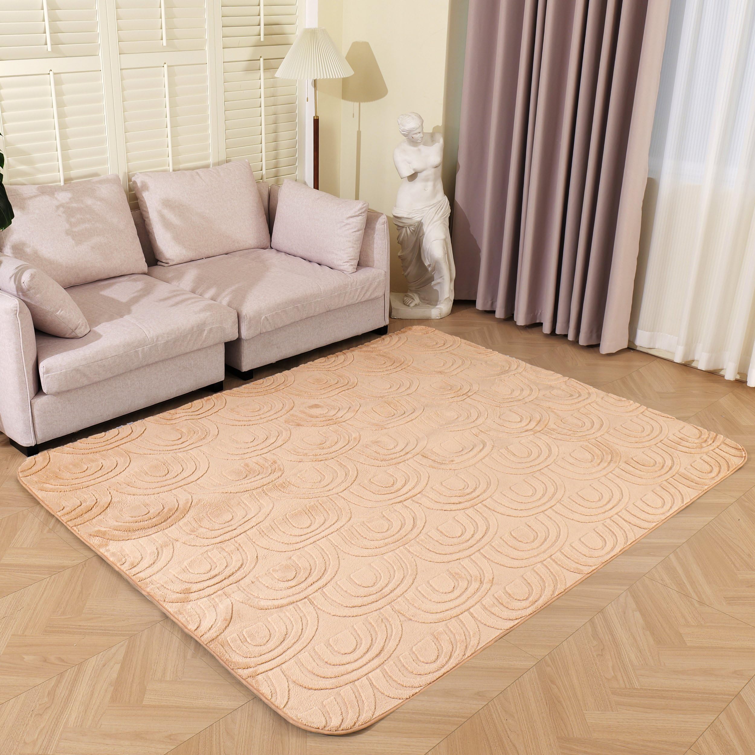 DALINA Textil - Alfombra De Baño,Cocina,Mascota,Alfombrilla De Baño,Antideslizante,Multifuncional,Suave,Cómoda - Alfombrilla Multiusos - 180 x 230 cm Camel