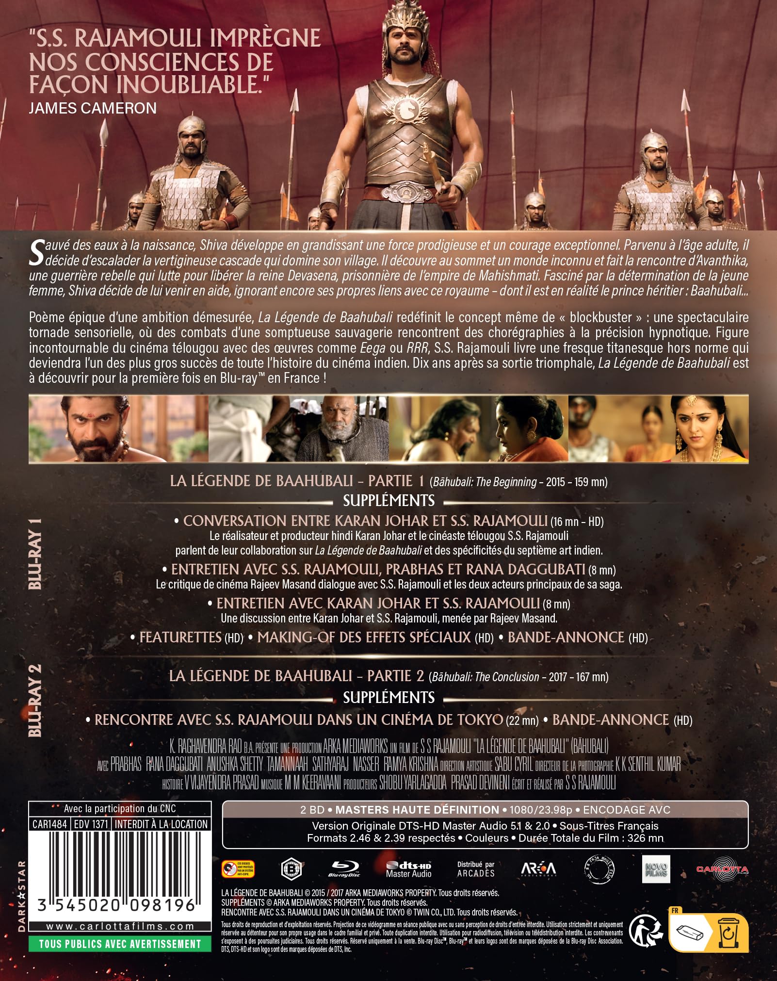 La légende de Baahubali - Parties 1 et 2 - 2 Blu-ray