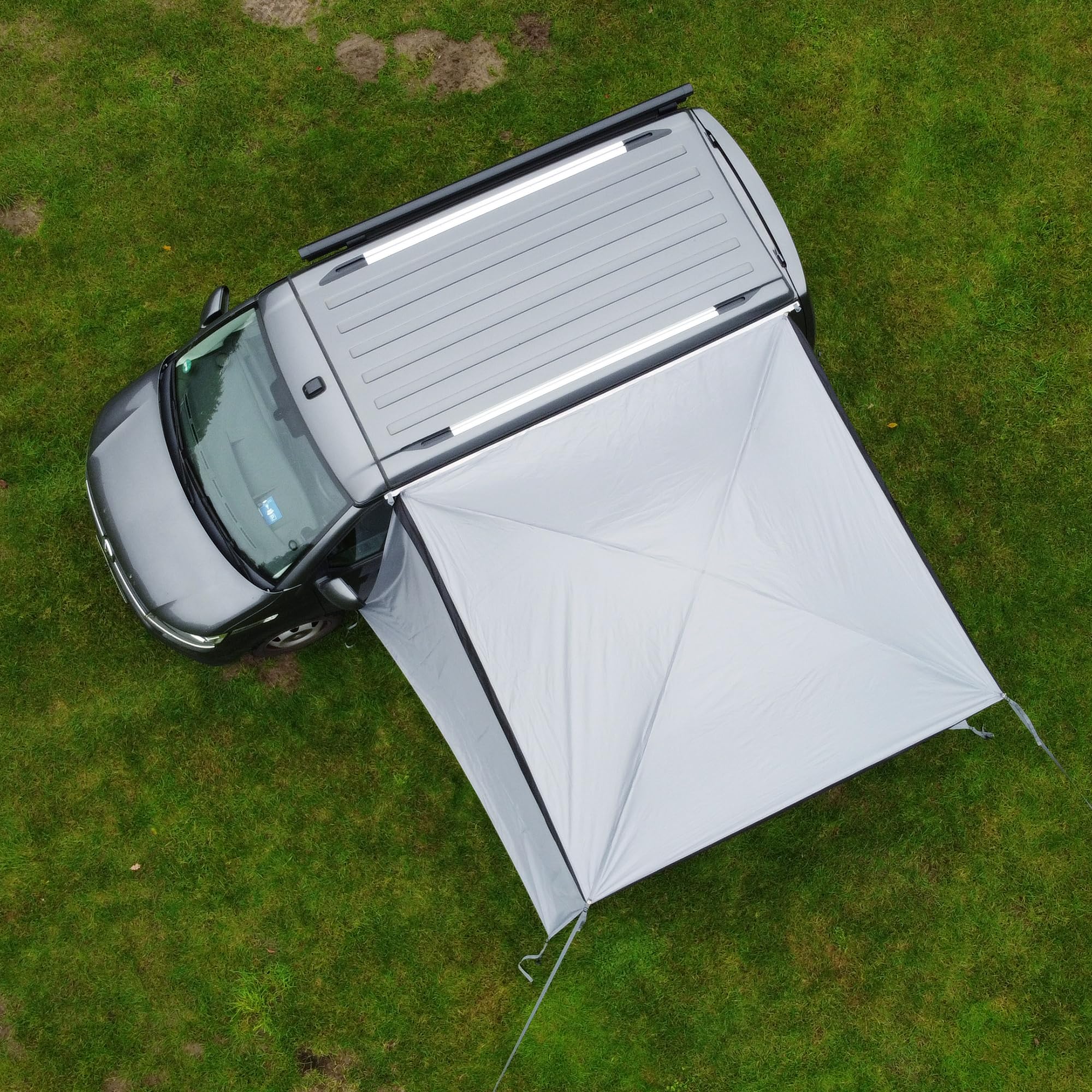 your GEAR Parasol - Auvent pare-soleil pour Bulli, Multivan, camping-car, 260 x 260 cm, 2 parois latérales ou your GEAR Paroi avant - 260 x 235 cm Paroi avant avec porte et fenêtre (paroi avant pour