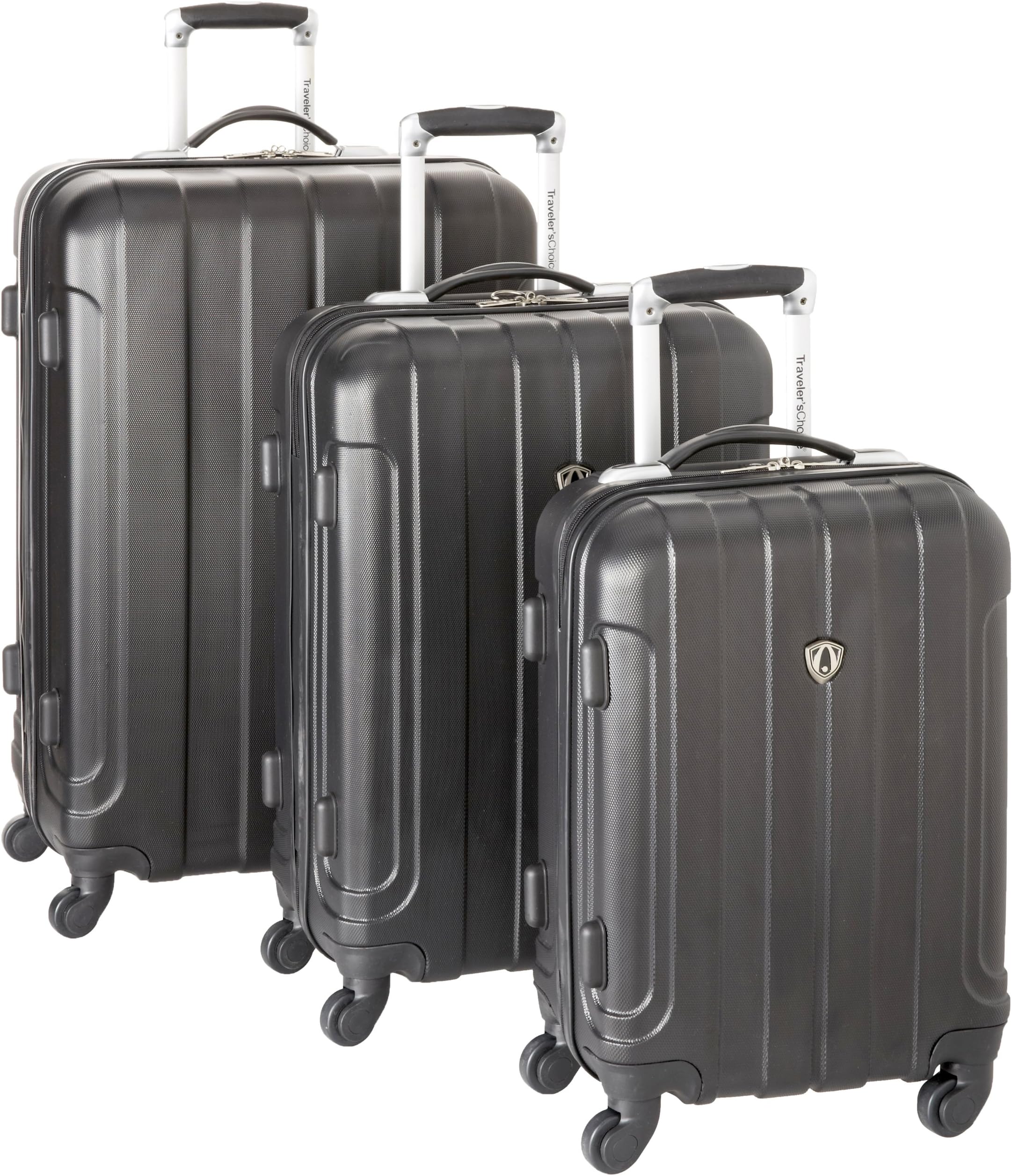 Traveler's Choice Cambridge Hardside Lightweight Spinner Luggage Set, Black, 3-Piece