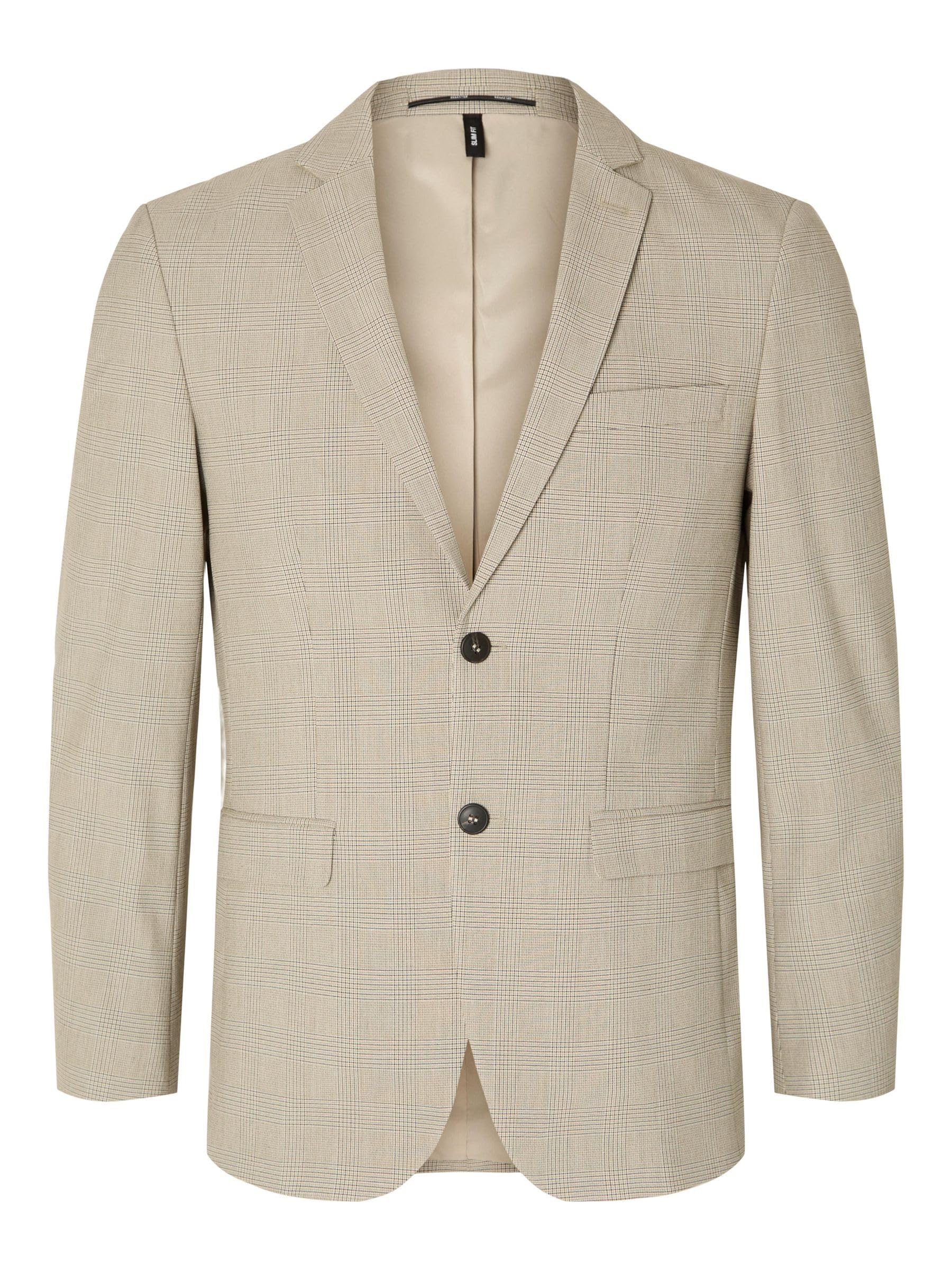 Blazer Flex Selected Homme Liam check sable extensible taille 36 confortable - 7