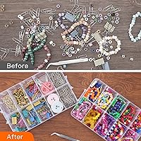 Vista 8 de SGHUO 7-Tier Stackable Storage Container Box with 70 Compartments, Plastic Organizer Box for Arts and Crafts, Toy, Fuse Beads, Washi Tapes, Sewing