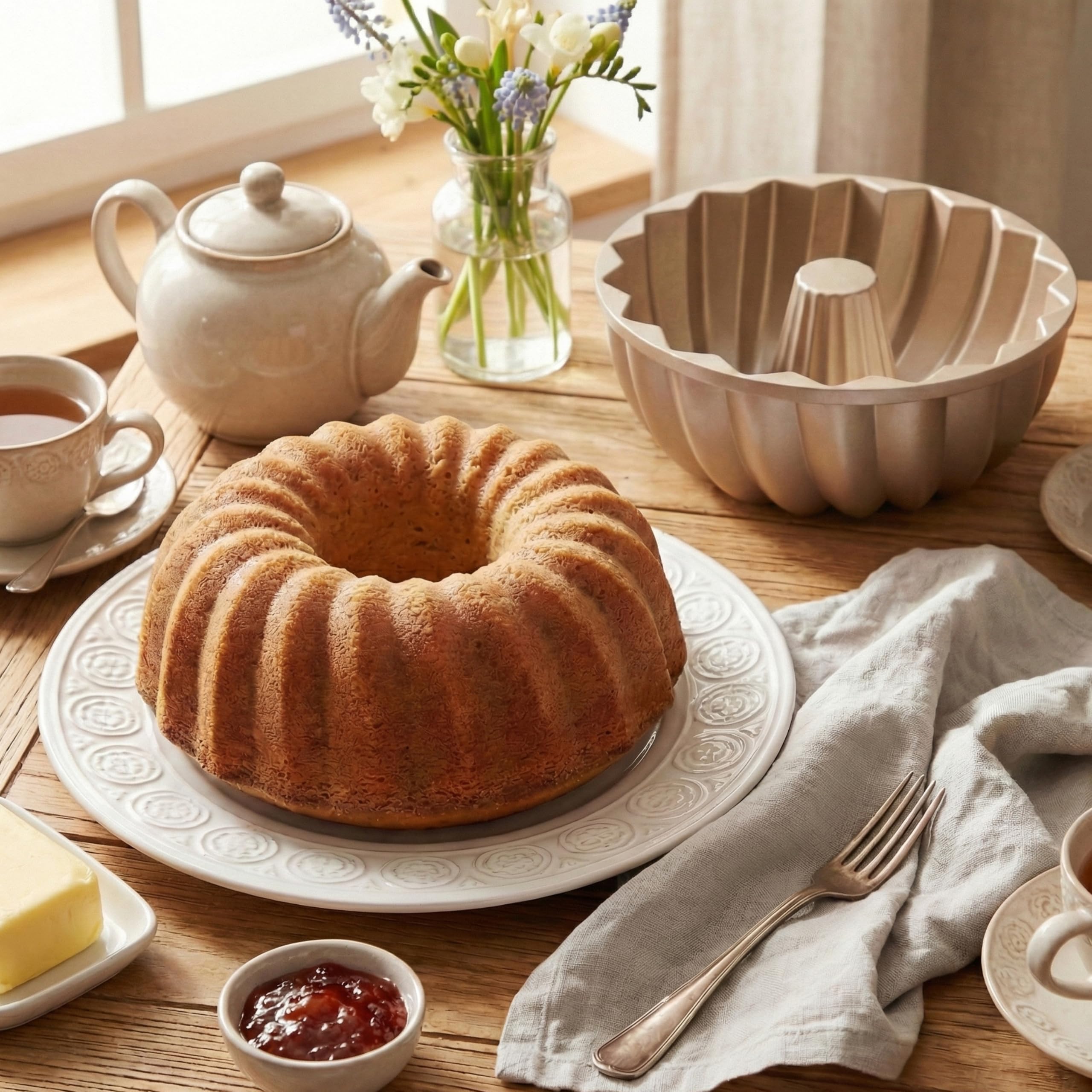 Erreke Moule à Gâteau avec Double Revêtement Antiadhésif, Classique | Moule Kouglof. Moule Gateau. Moule à Tarte. Aluminium Moulé Résistant. Savarin Cuisson Uniforme. Pour Pâtisserie Maison