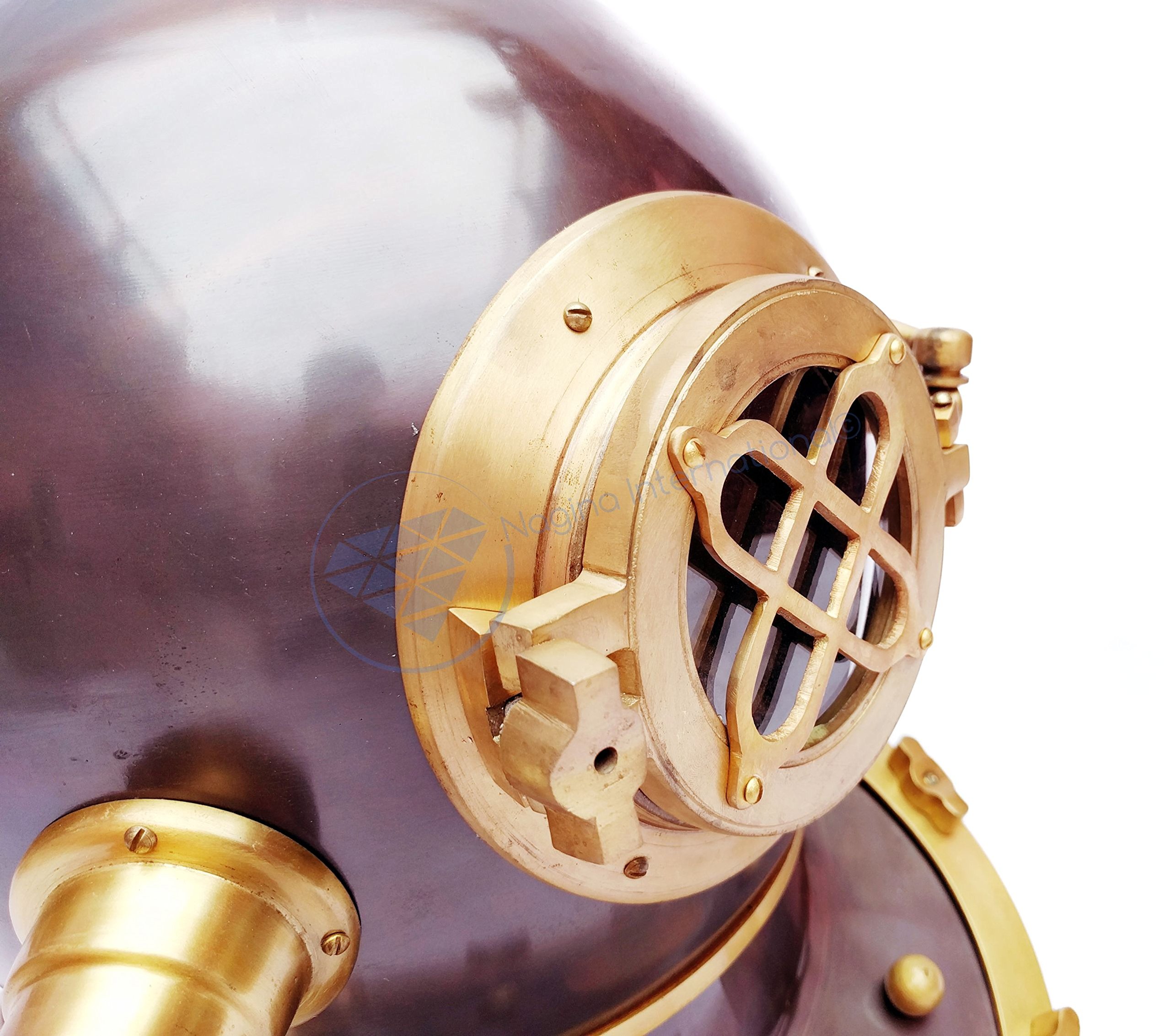 Casque de plongée pour Plongeur, Marine, Marine, Marine, 18 ", Finition cuivre Antique | Cadeau de la Marine | Nagina International