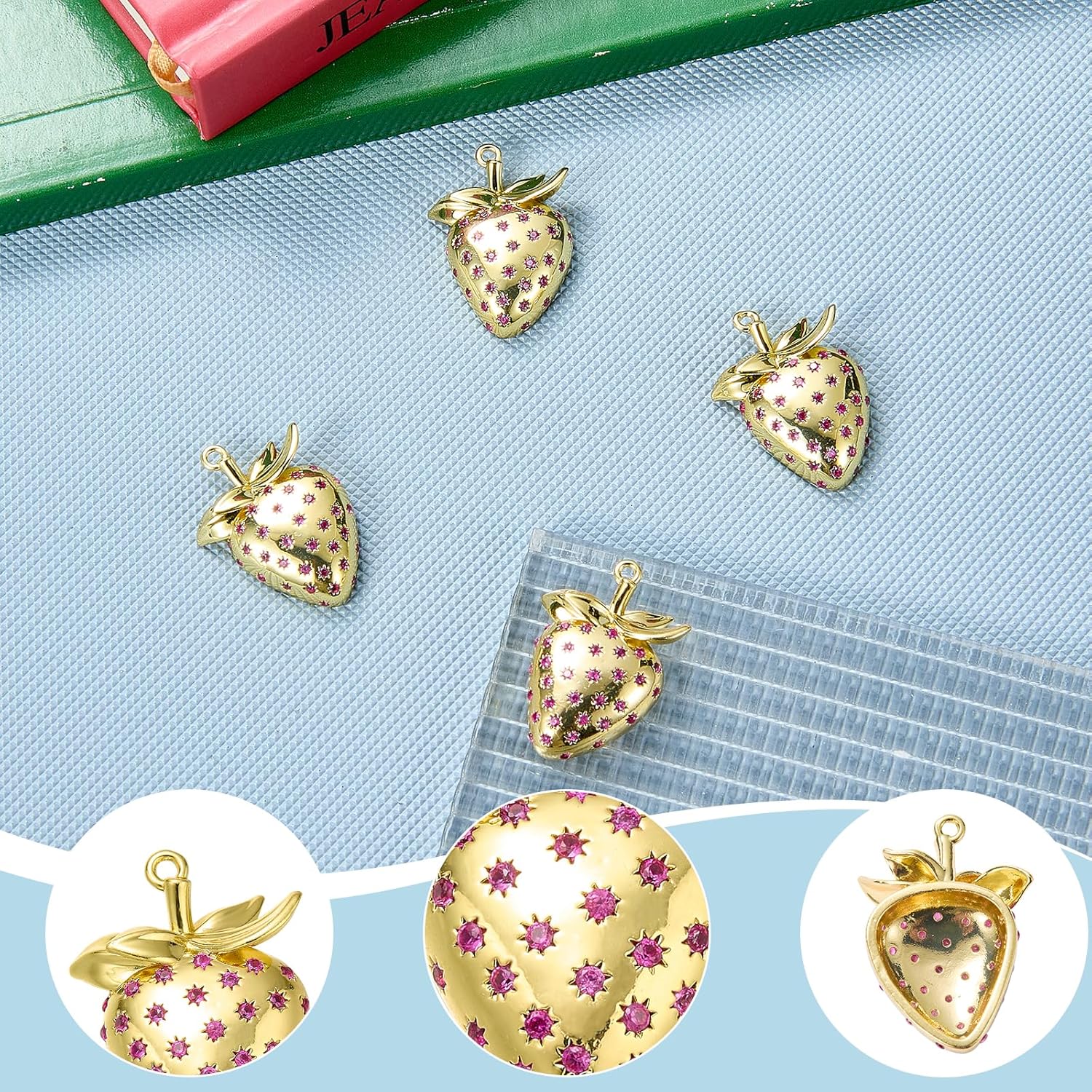 Strawberry Charms for Jewelry Making Cute Fruit Enamel Pendant Charms for Bracelets Necklace Earring DIY Supplies - Image 4