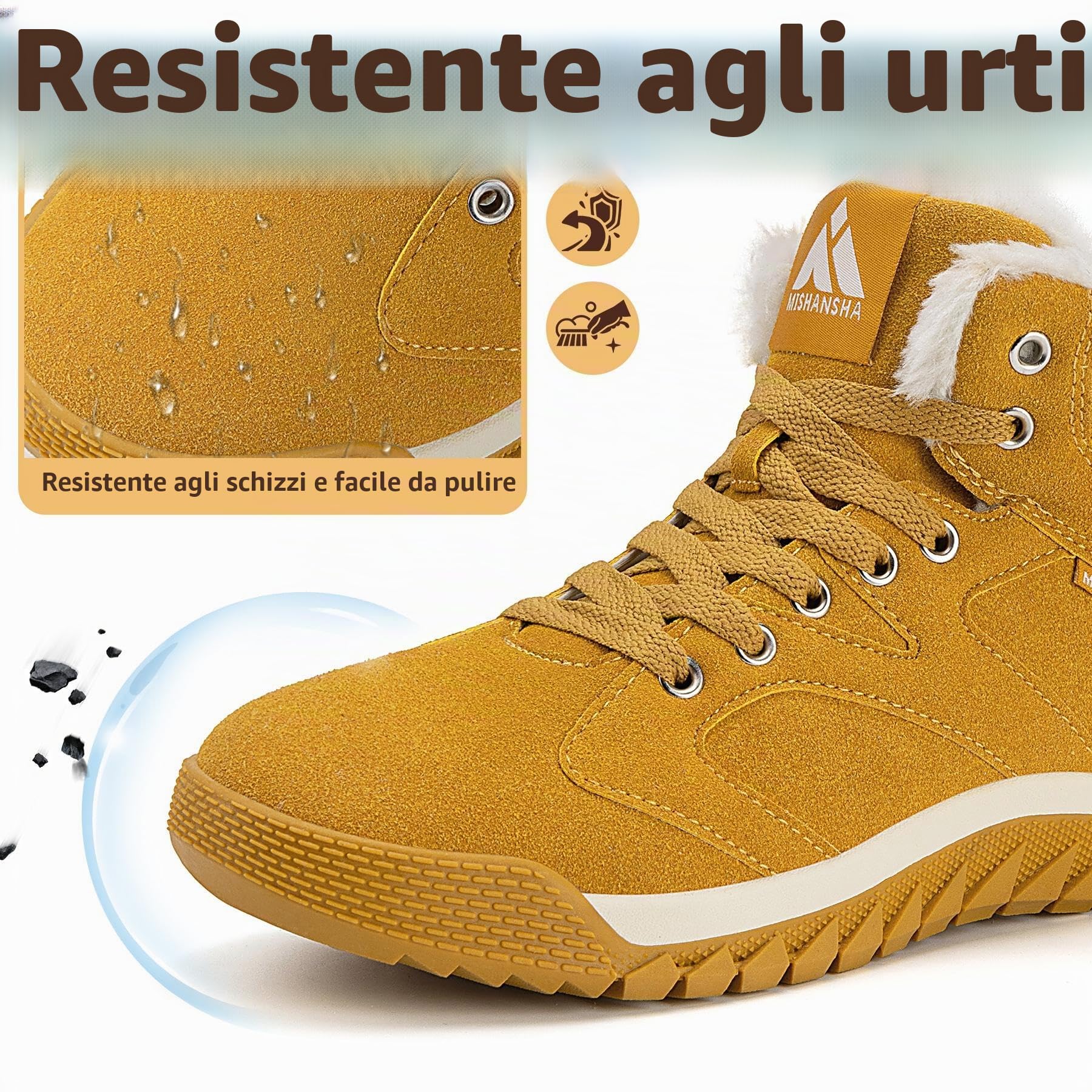 Mishansha Stivali da Invernali per Uomo Donna Caldi Antiscivolo Scarpe da Neve Taglia 36-48 EU