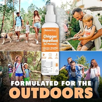 Chigger Repellent Spray for Humans - DEET-Free Chigger Repellent for Outdoor Protection, 6 oz