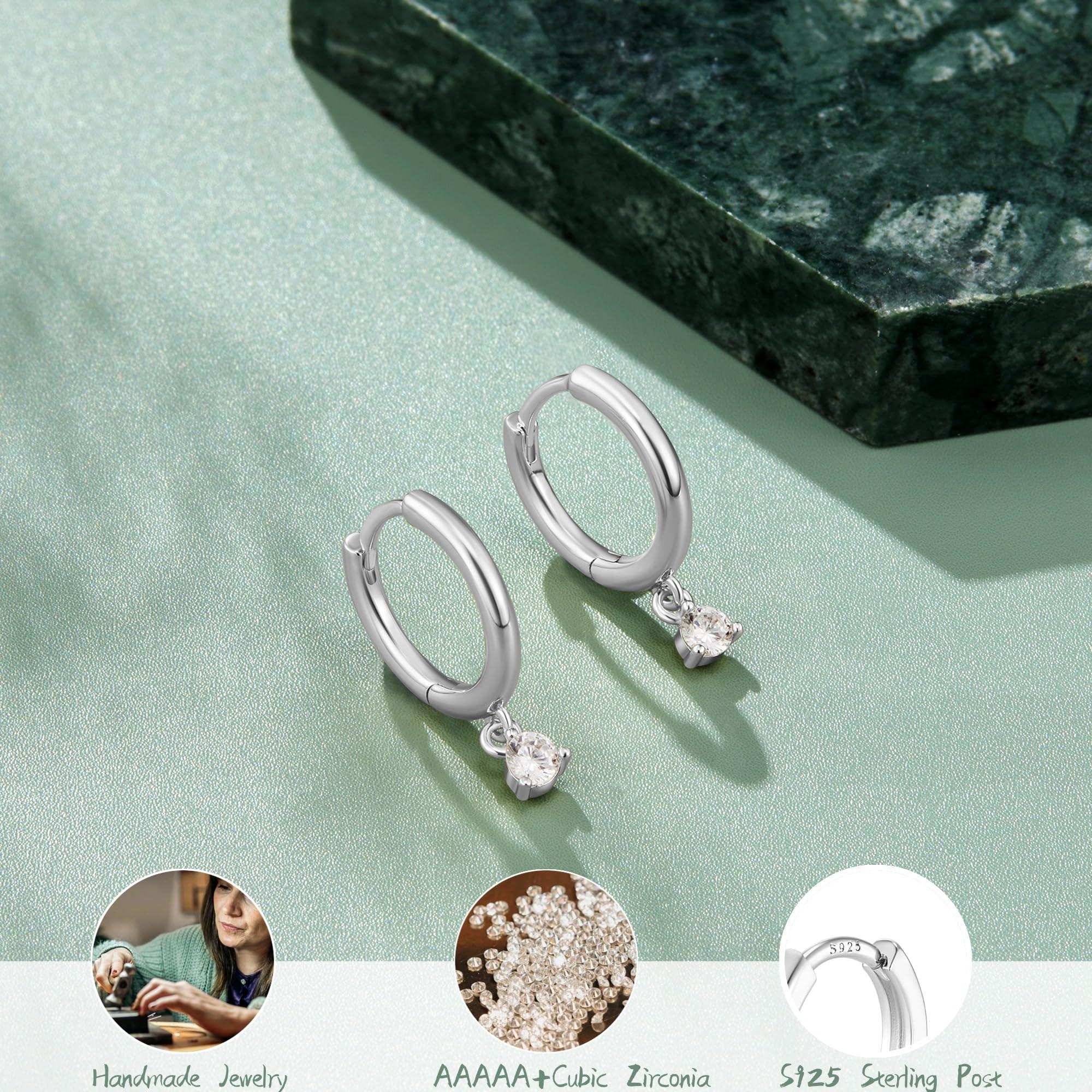 MACACHII Orecchini Donna Argento 925 Placcati Oro 14K - Orecchini a Lobo, Cerchio, Helix - Anallergici, Idee Regalo Gioielli per Piercing Multipli（Set 3 Paia）