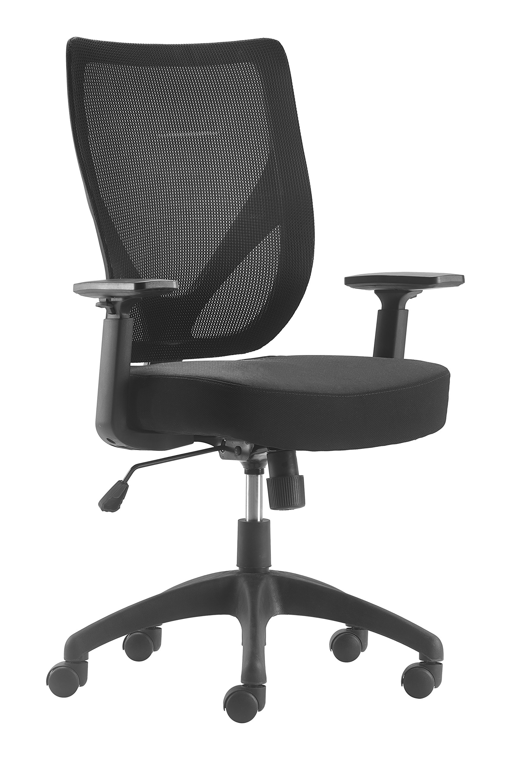 Serta CHR20021A Production Office Chair with Nylon Base Adjustable Ergonomic Midback Lumbar Support, Breathable Mesh Back, Jet Black