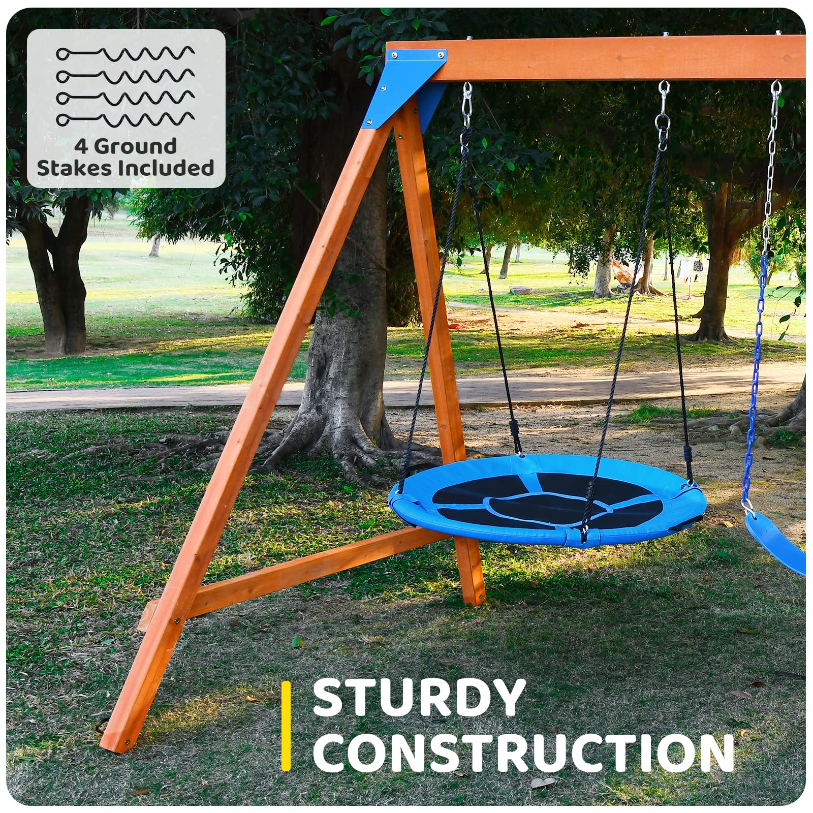 Hapfan Wooden Swing Sets for Backyard 