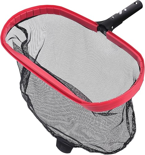 U.S. Pool Supply Rastrillo profesional de lujo para piscina con bolsa de red profunda, resistente, marco de aluminio reforzado fuerte, limpieza más