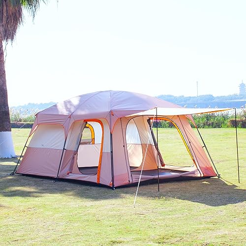 Miniatura 8 de KTT Extra Large Tent 10-12-14 Person(A),Family Cabin Tents,2 Rooms,3 Doors and 3 Windows with Mesh,Straight Wall,Waterproof,Double Layer,Big Tent