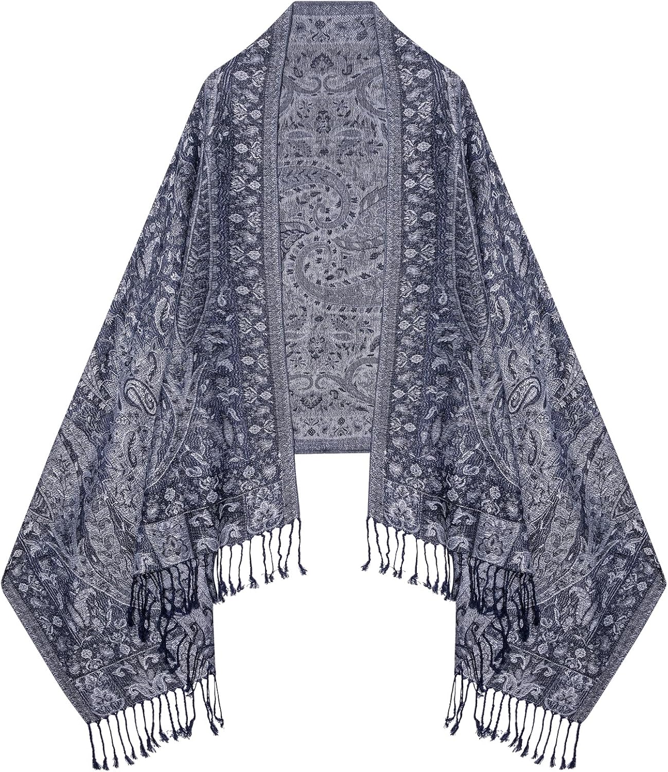 Umjetnost Womens Soft Silky Pashmina Rave Scarf Paisley Pattern Pashmina Shawl Wrap with Fringes - Image 2