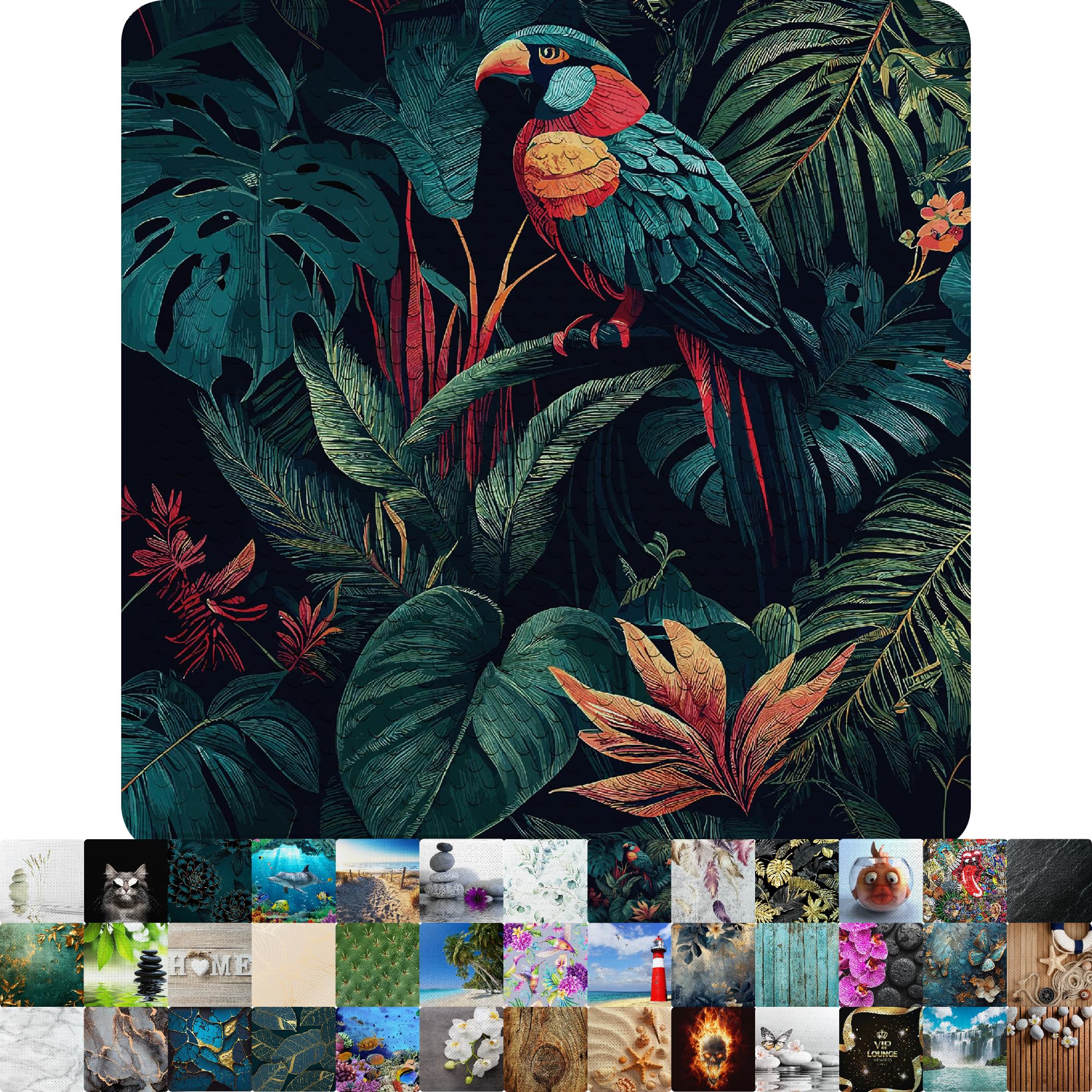 Sanilo Bath Mat 53 x 53 cm, Non-Slip Shower Mat for Showers and Bathtubs, Machine-Washable and Mould-Resistant Non-Slip Mat (Exotic)