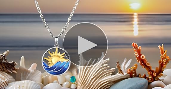 Amazon.com: KNTTZZI Waves with Sunrise Sunset Charm Necklace