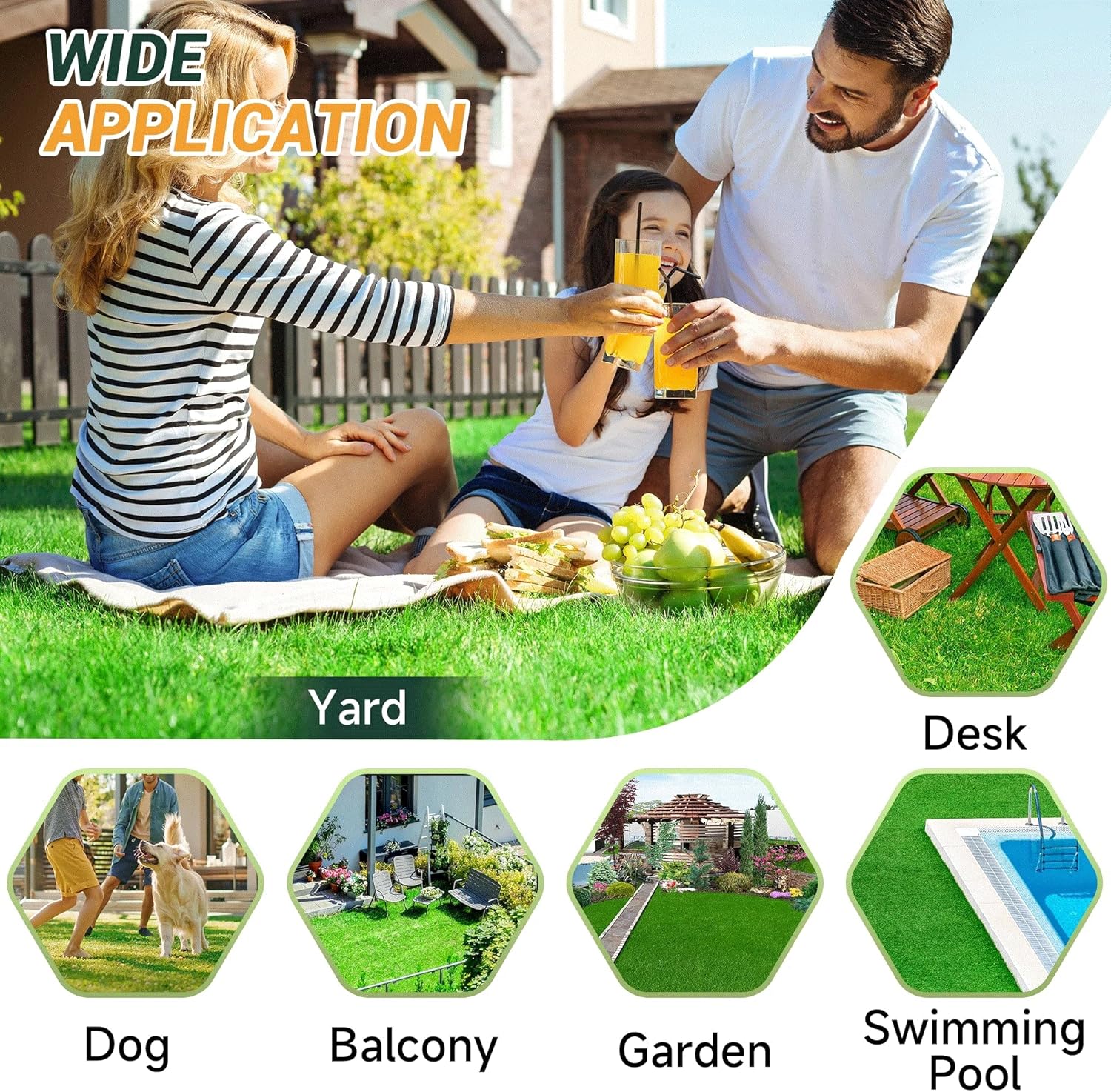 Petgrow Realistic Artificial Grass Rug - Indoor Outdoor Garden Lawn Patio Balcony Synthetic Turf Mat - Thick Fake Grass Rug 3.3 FT x5FT(16.5Square FT) - Image 7