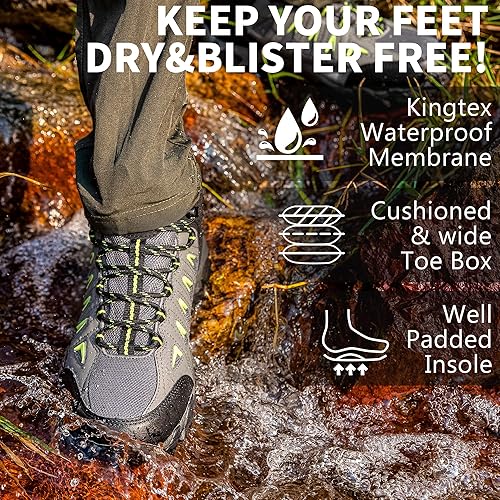 Miniatura 3 de SHULOOK Hiking Boots Men Waterproof Boots for Men Non-Slip & LightWeight & Comfortable Men's Hiking Outdoor Ankle Boot Trekking Camping