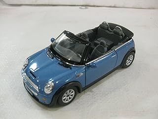 KiNSMART - Mini Cooper S 5" 1:28 Scale Die Cast Metal Model Toy Car (Blue Convertible)