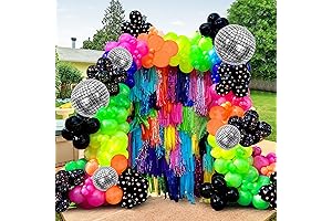168 PCS Rainbow Giant Glow in The Dark Balloon Arch and Garland...