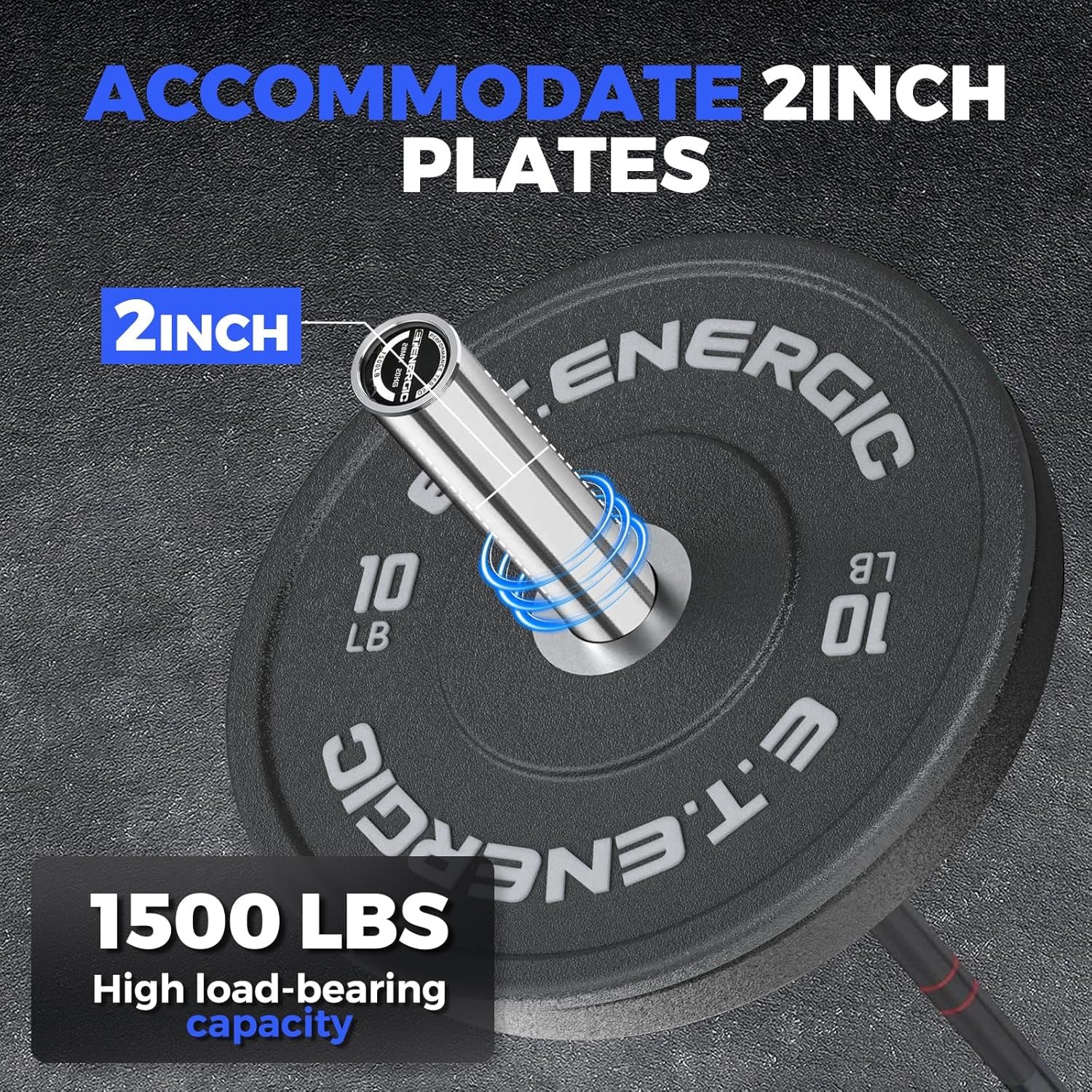 Olympic Barbell 7FT 45LB, 1500LB Capacity Weight Bar for Home Gym, 2-Inch Olympic Barbell for Weightlifting, Powerlifting, Squat, Deadlift and Bench Press