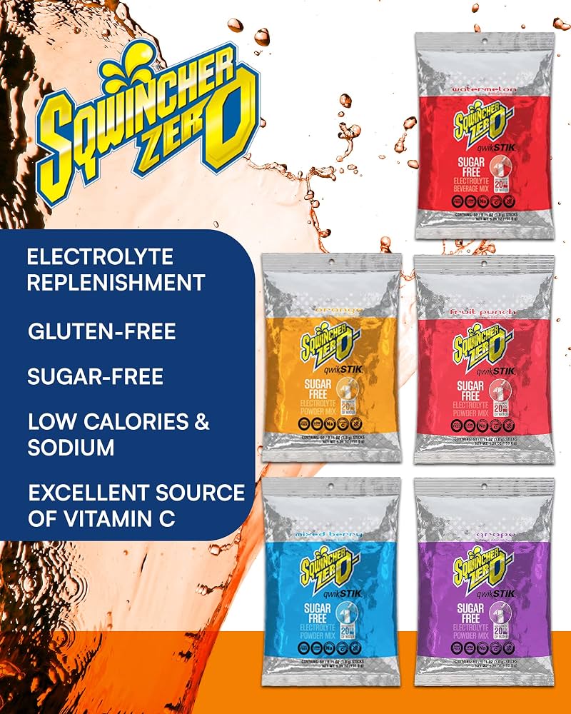 500-Pack Electrolyte Powder Packets by Sqwincher ZERO Qwik Stik