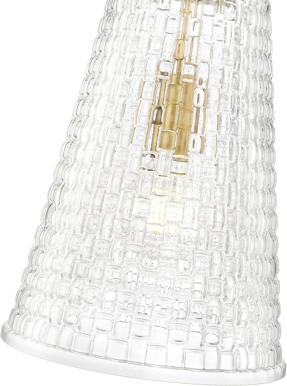 ML Lighting | Saben Collection | 20703-VB | Indoor 1 Light Metal Pendant in Vintage Brass with Clear Woven Lattice Glass Shade | Kitchens, Dining Rooms, Living Rooms, Entryways, Hallways
