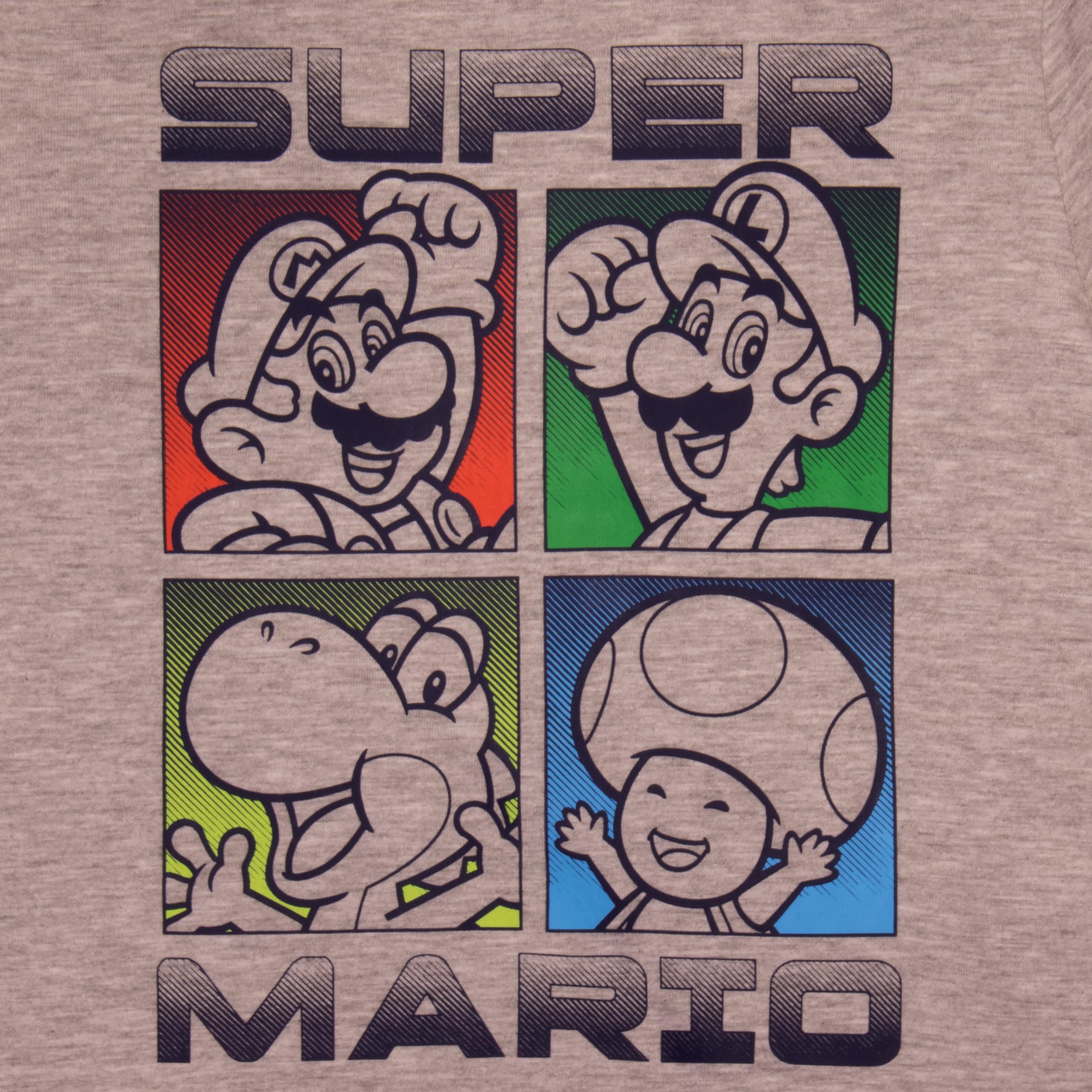 Nintendo Super Mario Videospiel 3-teiliges Set Jungen Kurzarm T-Shirt Zip Up Hoodie Jogger Pants 3-Pack Bundle Set